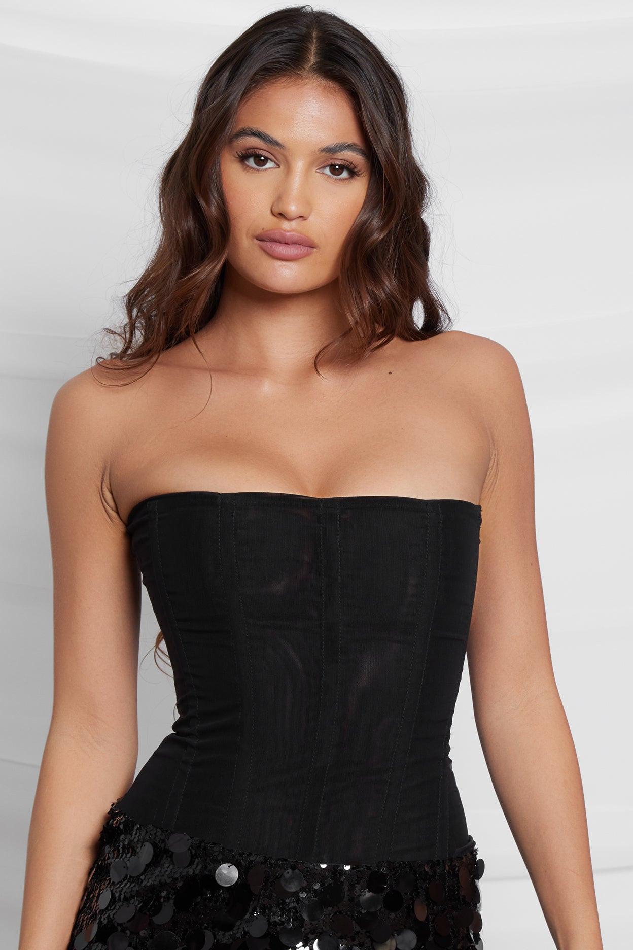 Black Muse Mesh Corset Top ICYBOO