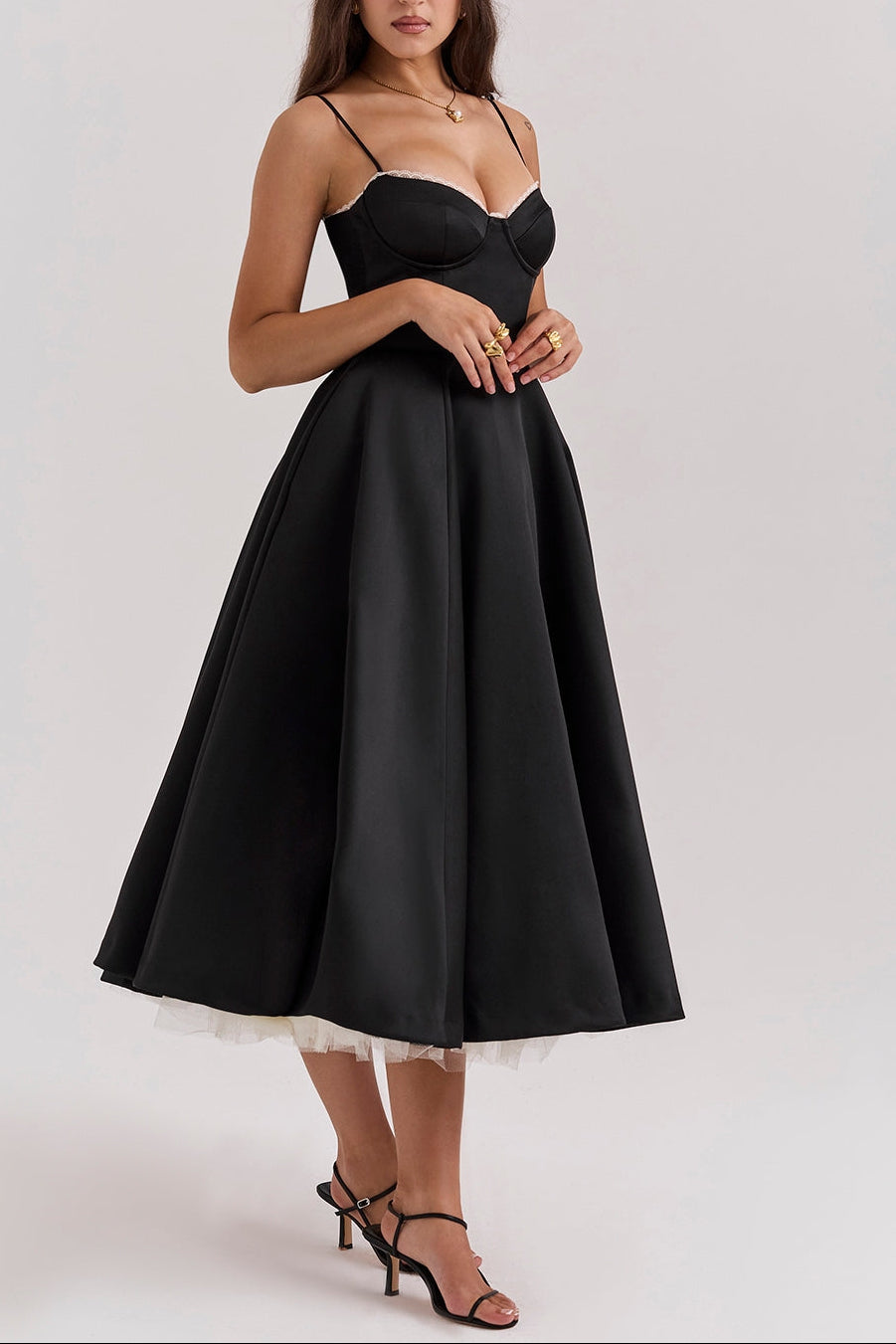 Molly Midi Dress in Navyblue ICYBOO