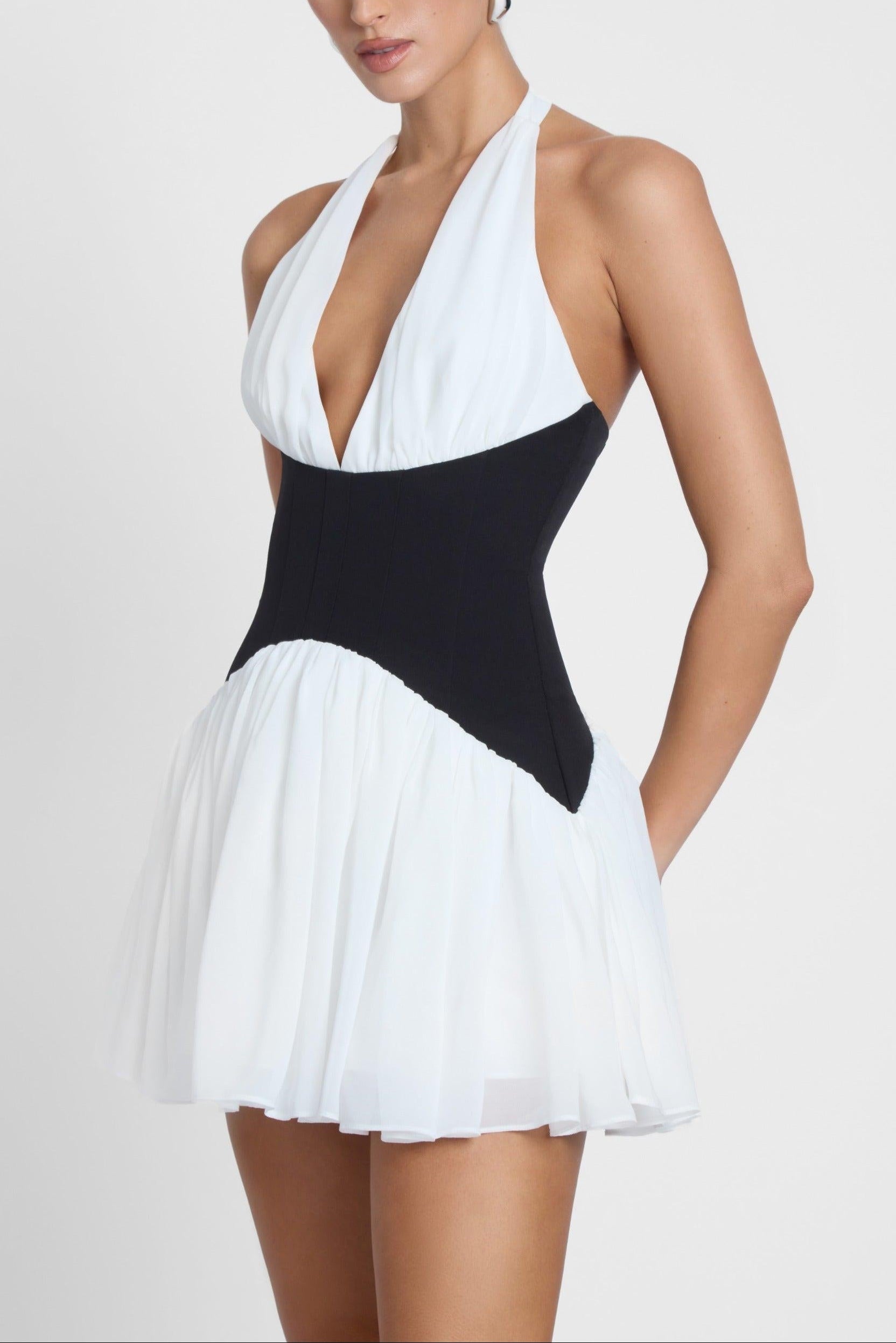 Rhea Contrast Corset Mini Dress ICYBOO