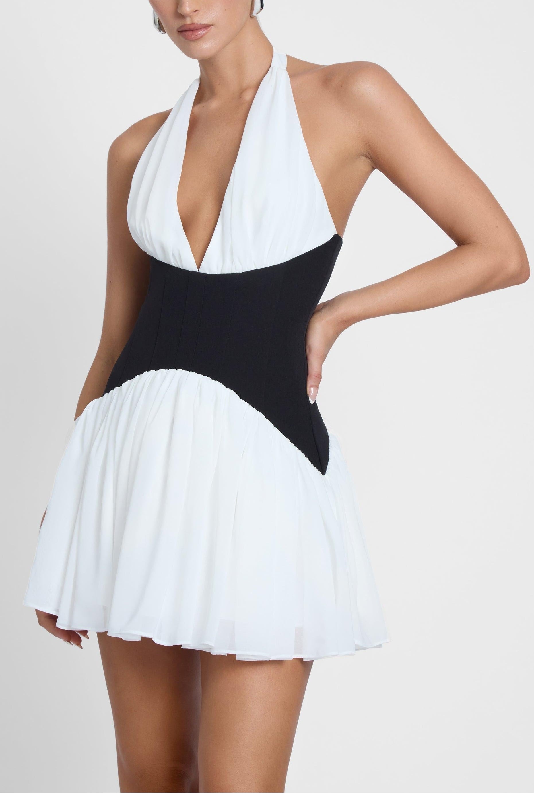 Rhea Contrast Corset Mini Dress ICYBOO