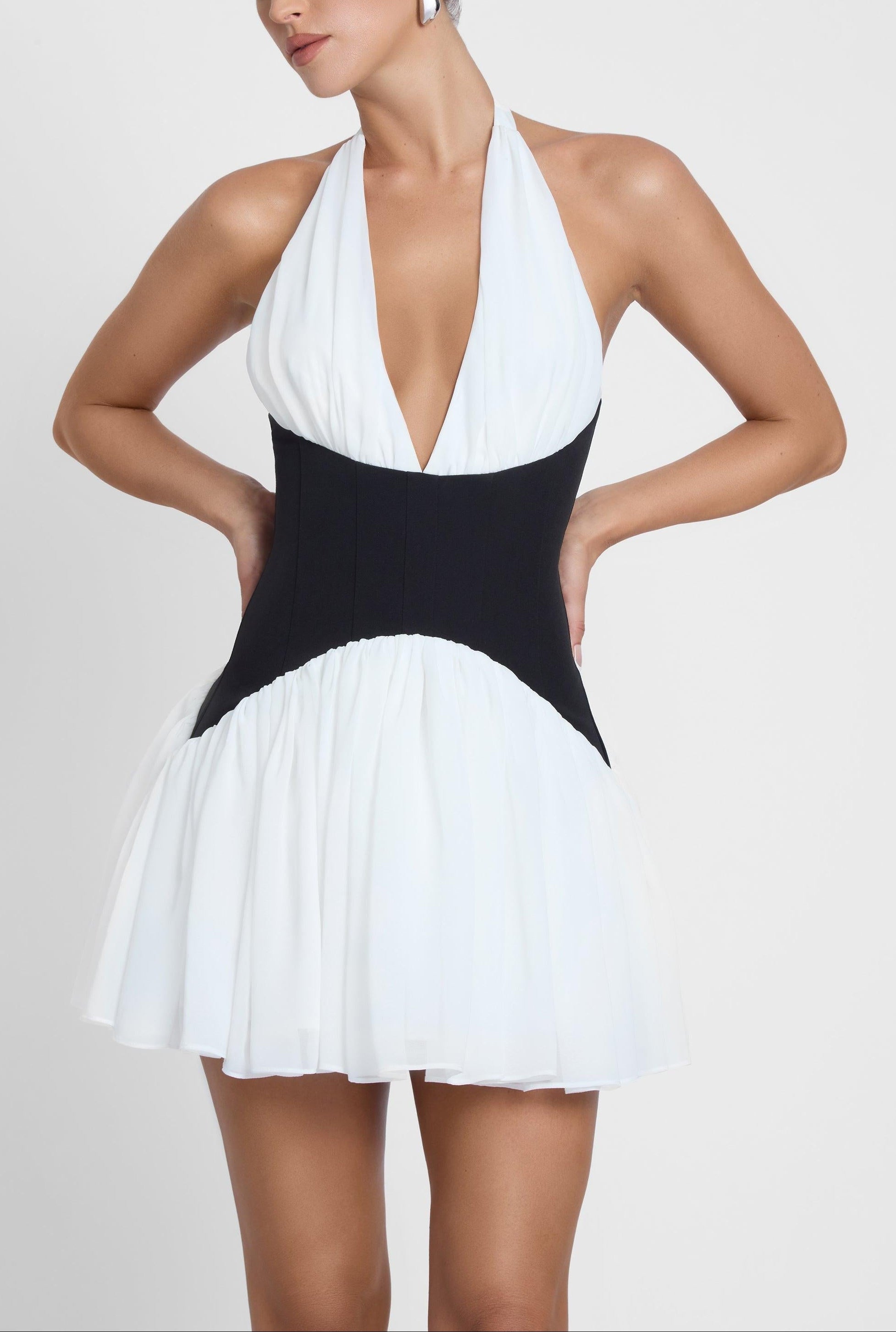 Rhea Contrast Corset Mini Dress ICYBOO