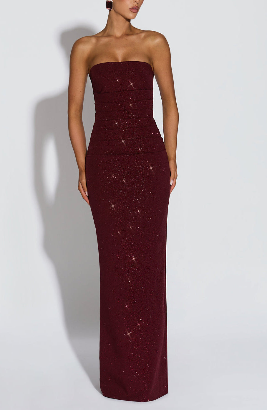 Pandora Maxi Dress in Wine ICYBOO
