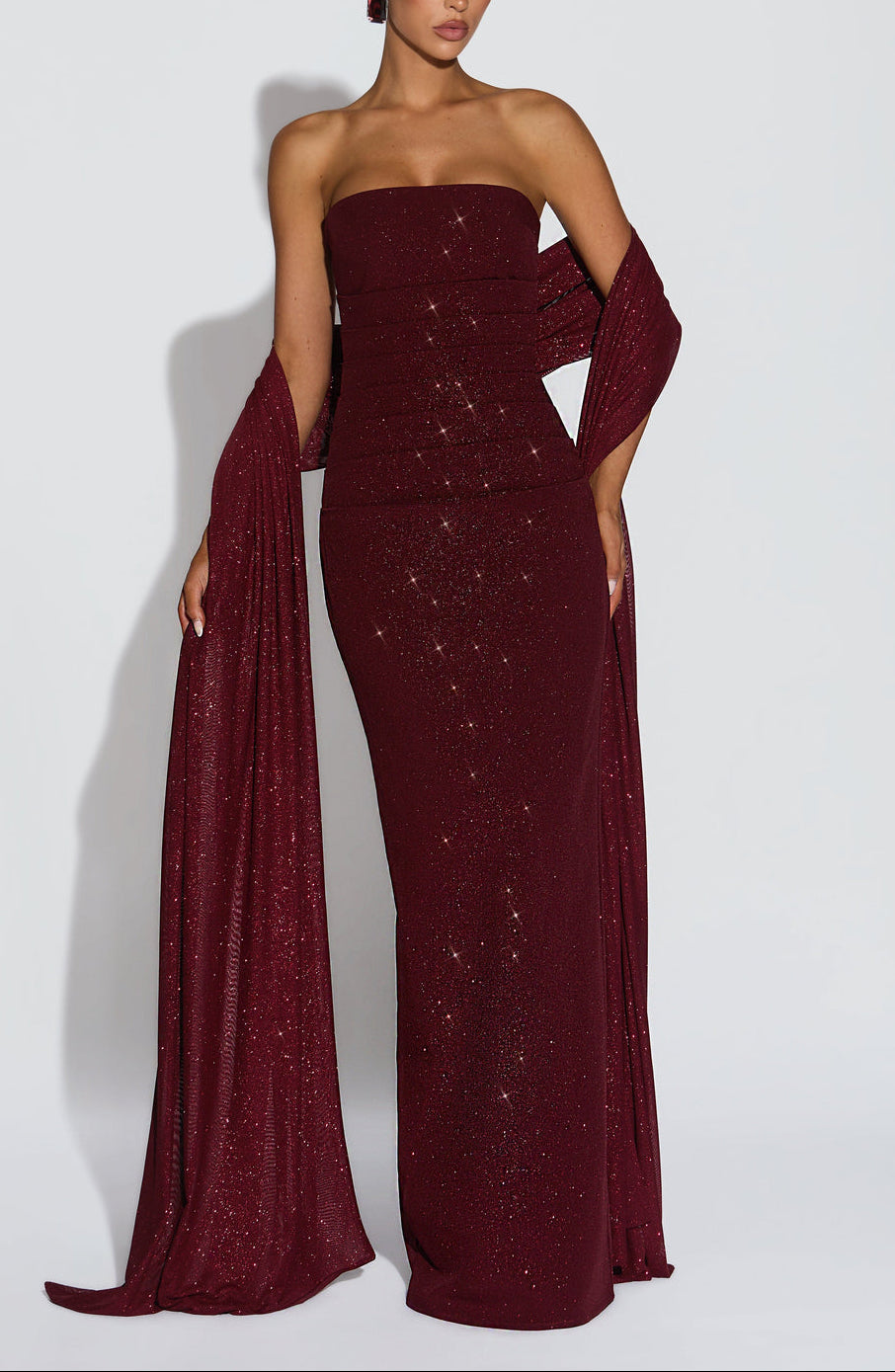 Pandora Maxi Dress in Wine ICYBOO