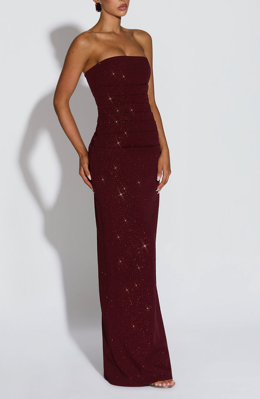 Pandora Maxi Dress in Wine ICYBOO