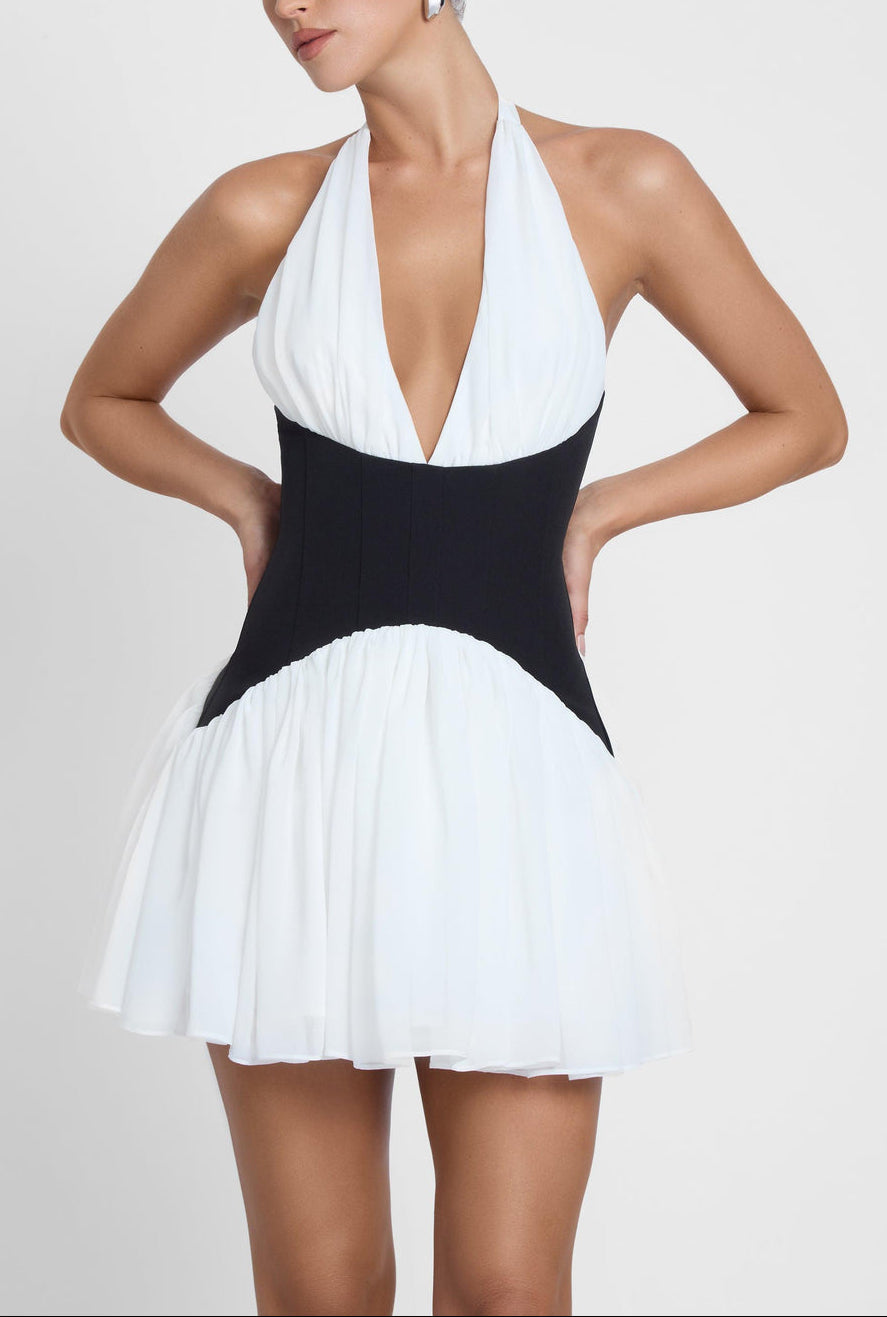 Rhea Contrast Corset Mini Dress ICYBOO