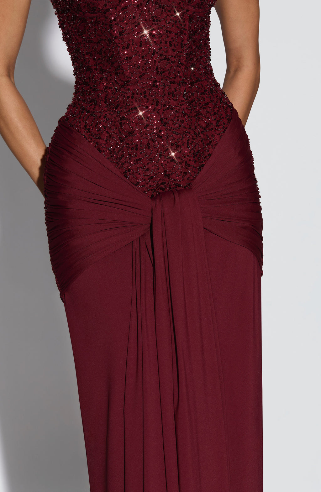 Velvet Flame Strapless Gown ICYBOO