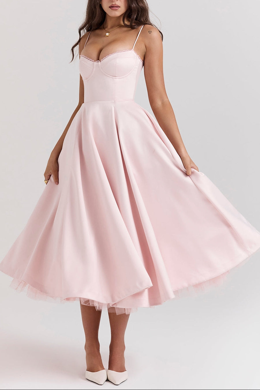 Molly Midi Dress in BabyPink ICYBOO