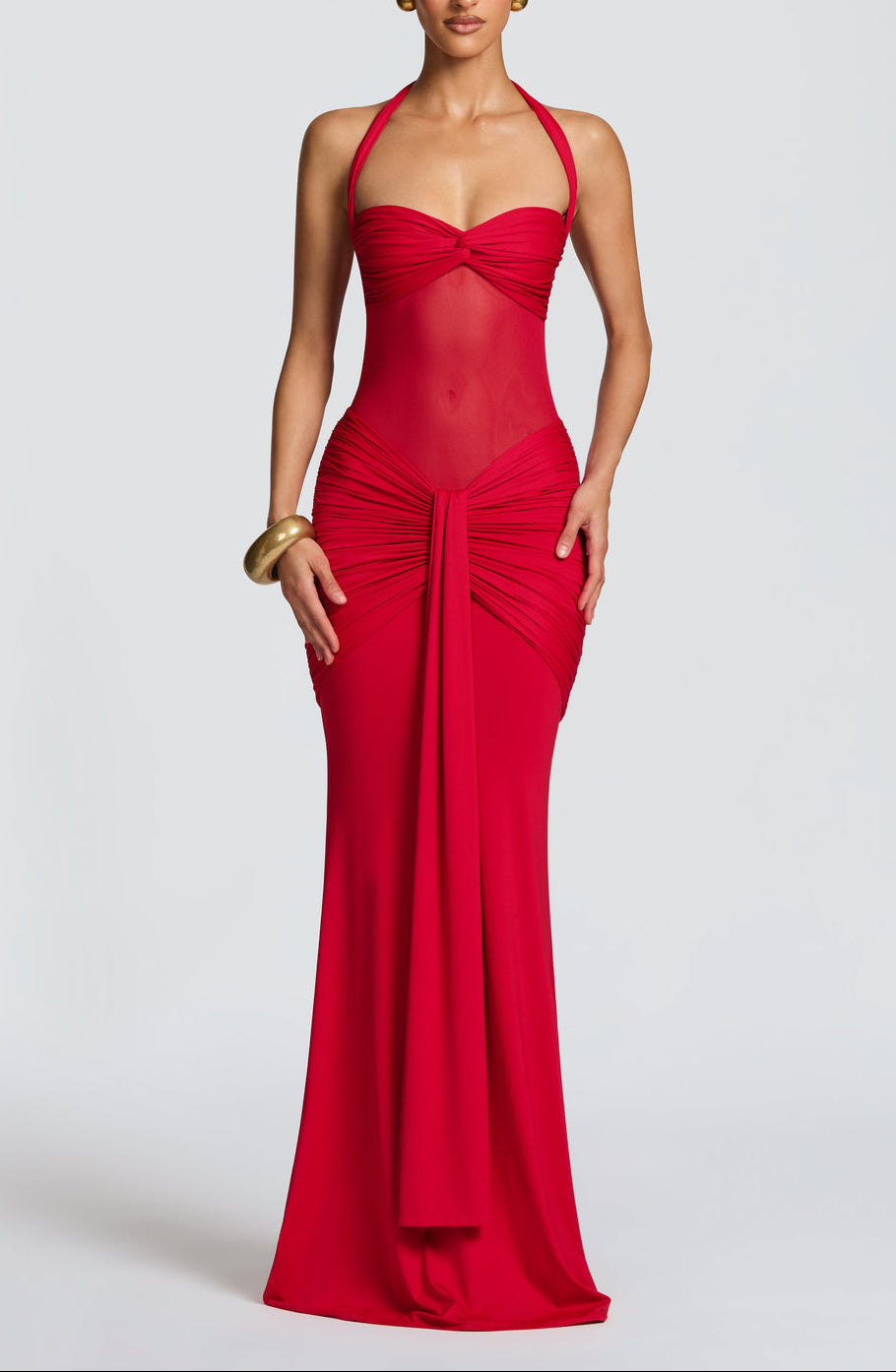 Carla Meshplay Maxi Dress - Red ICYBOO