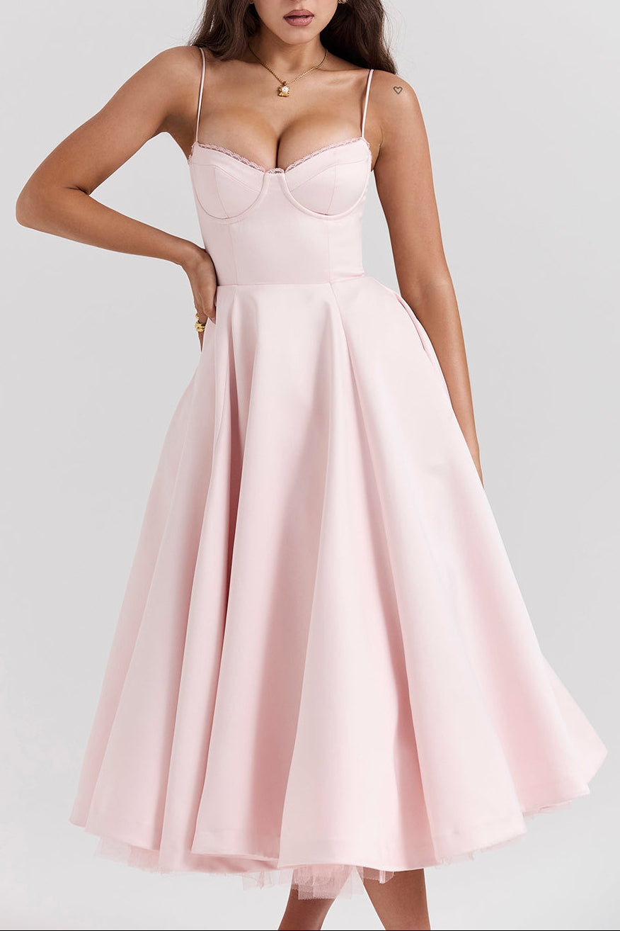 Molly Midi Dress in BabyPink ICYBOO