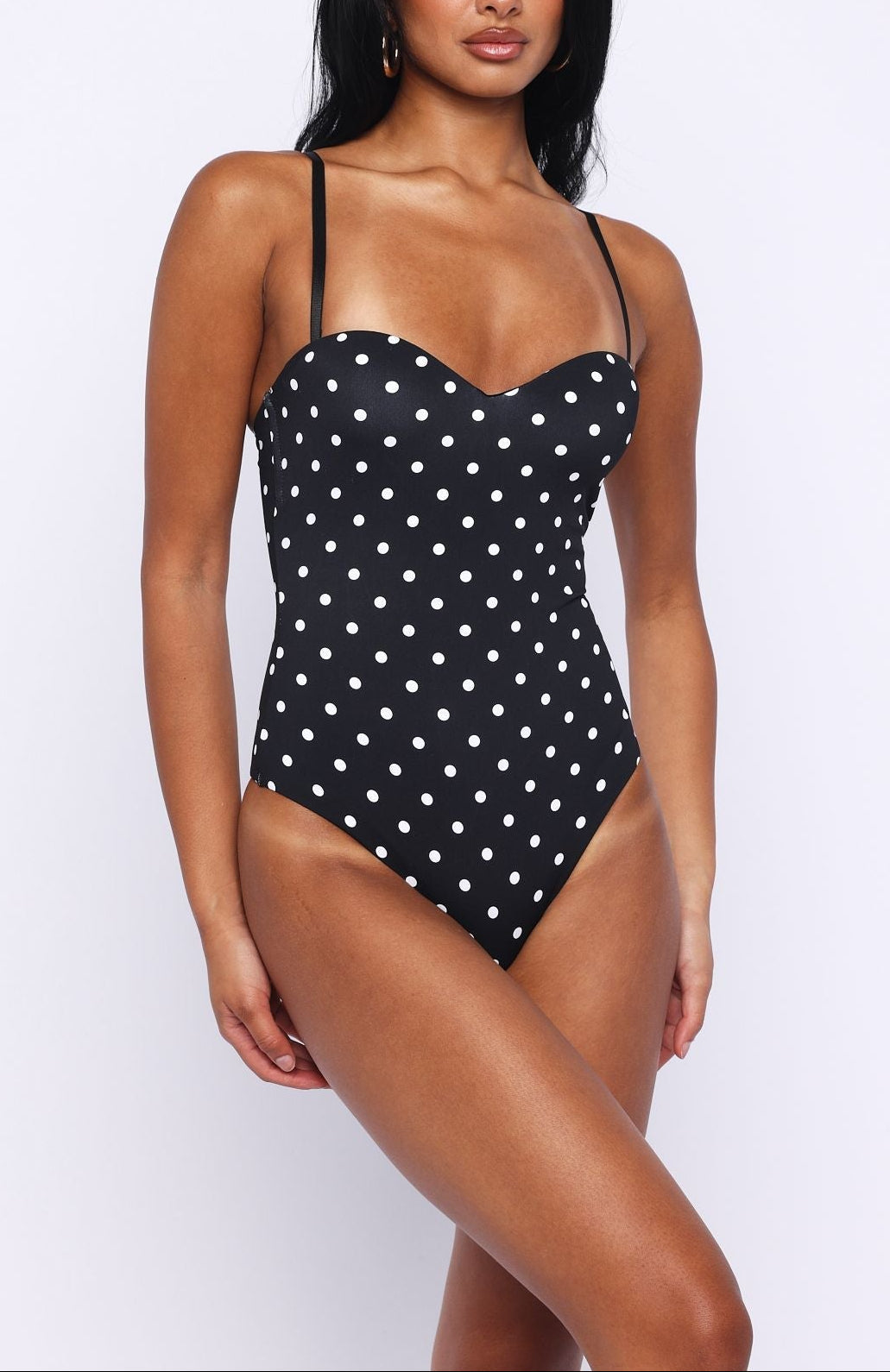 Bella White Polka Muse Bodysuit ICYBOO