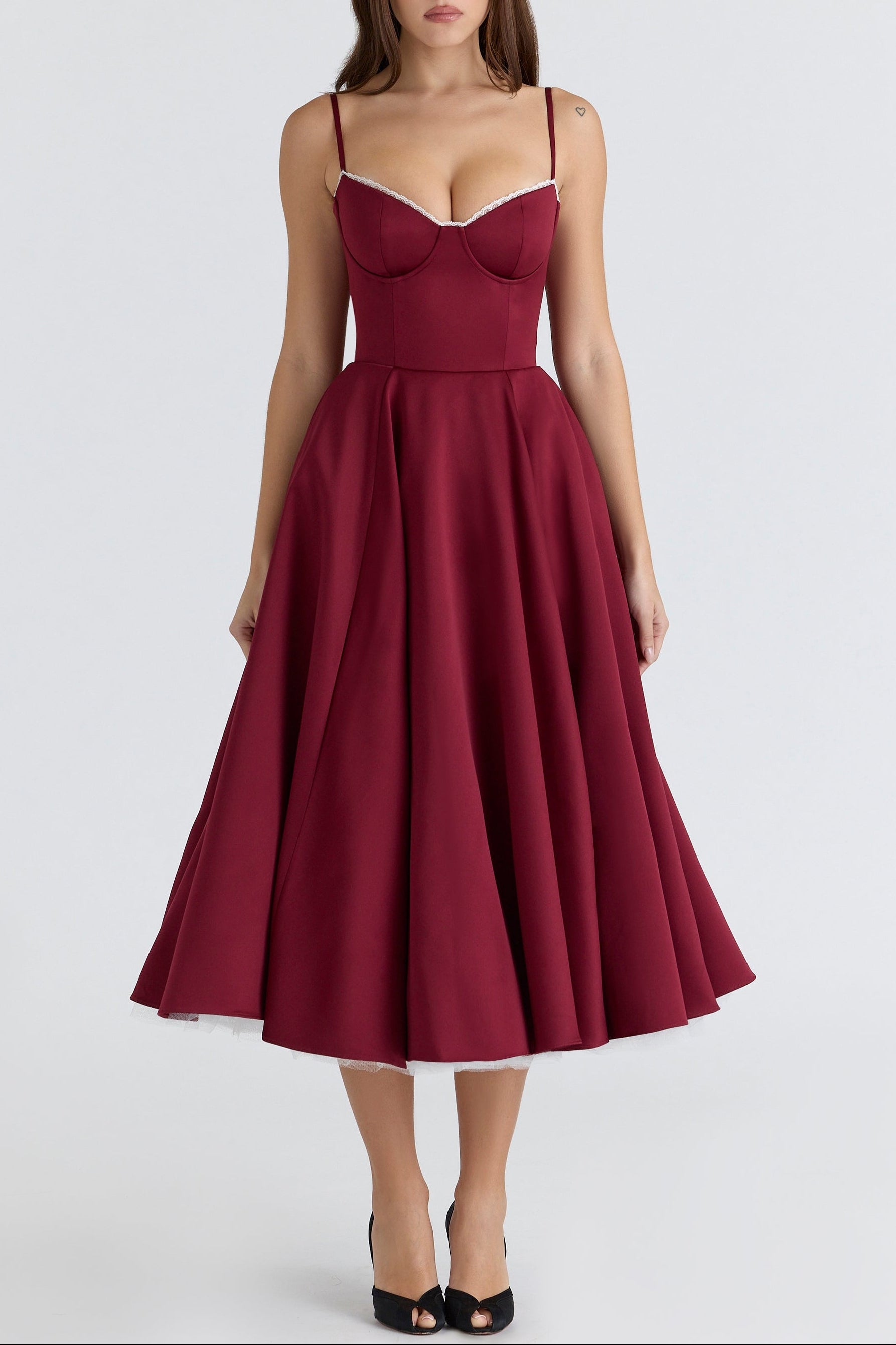 Molly Midi Dress in maroon ICYBOO