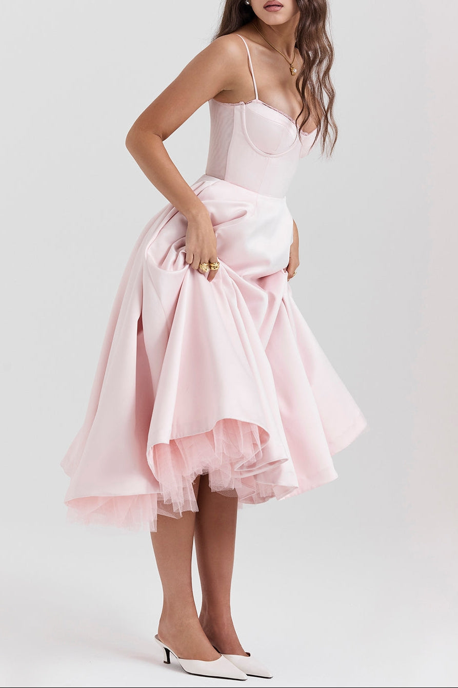 Molly Midi Dress in BabyPink ICYBOO