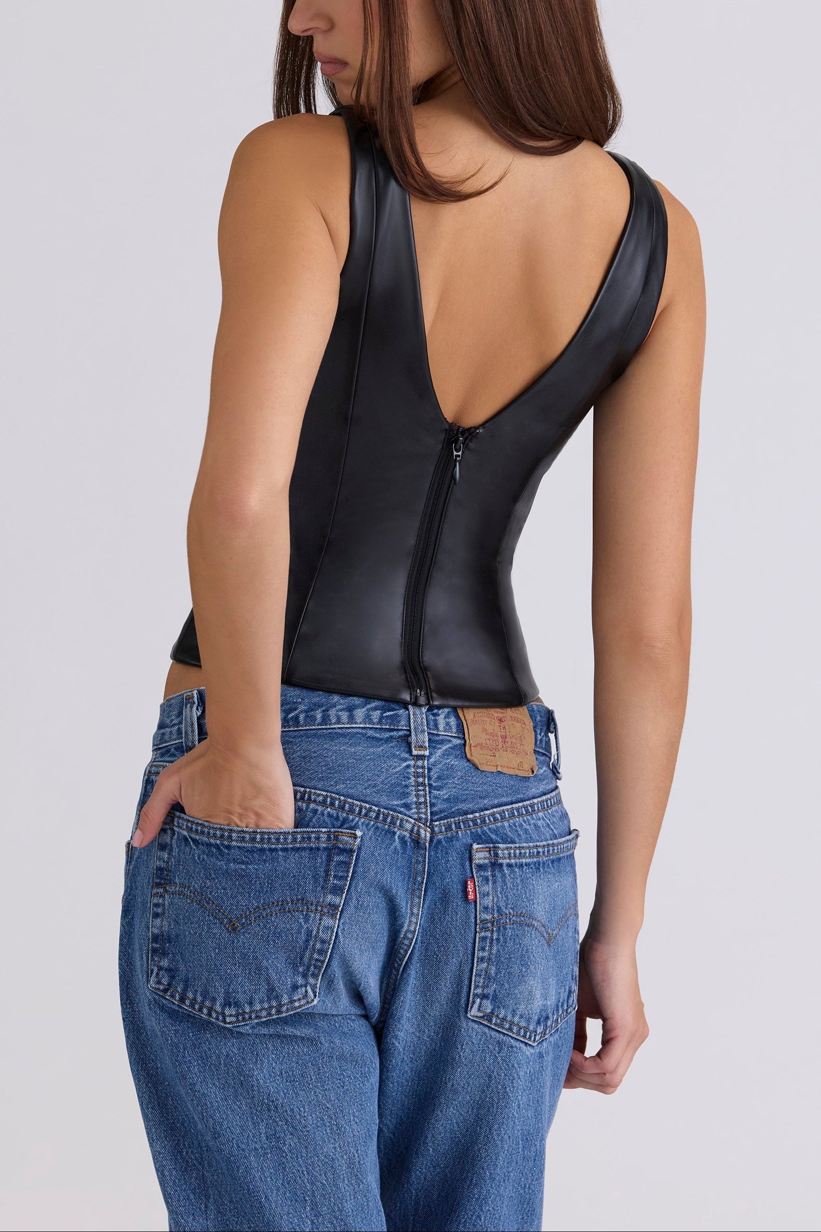 Carly Leather Top ICYBOO