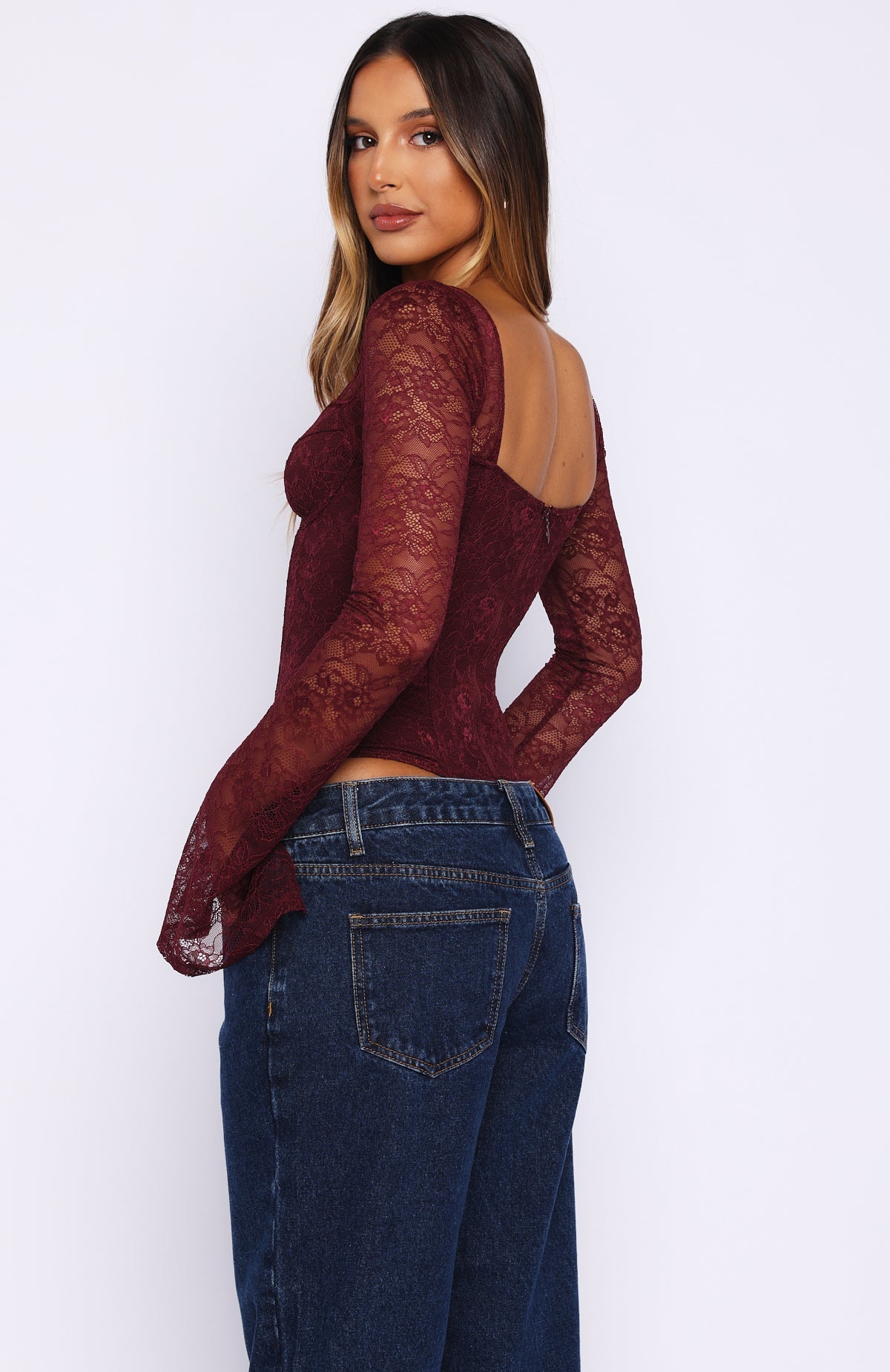 Susan Lace Corset Full Sleeve Top ICYBOO