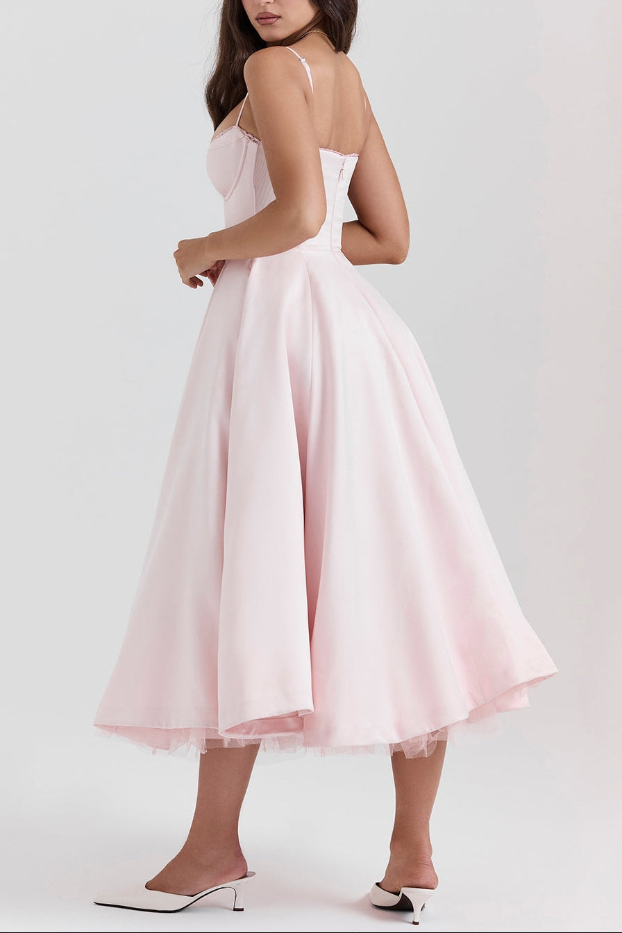 Molly Midi Dress in BabyPink ICYBOO