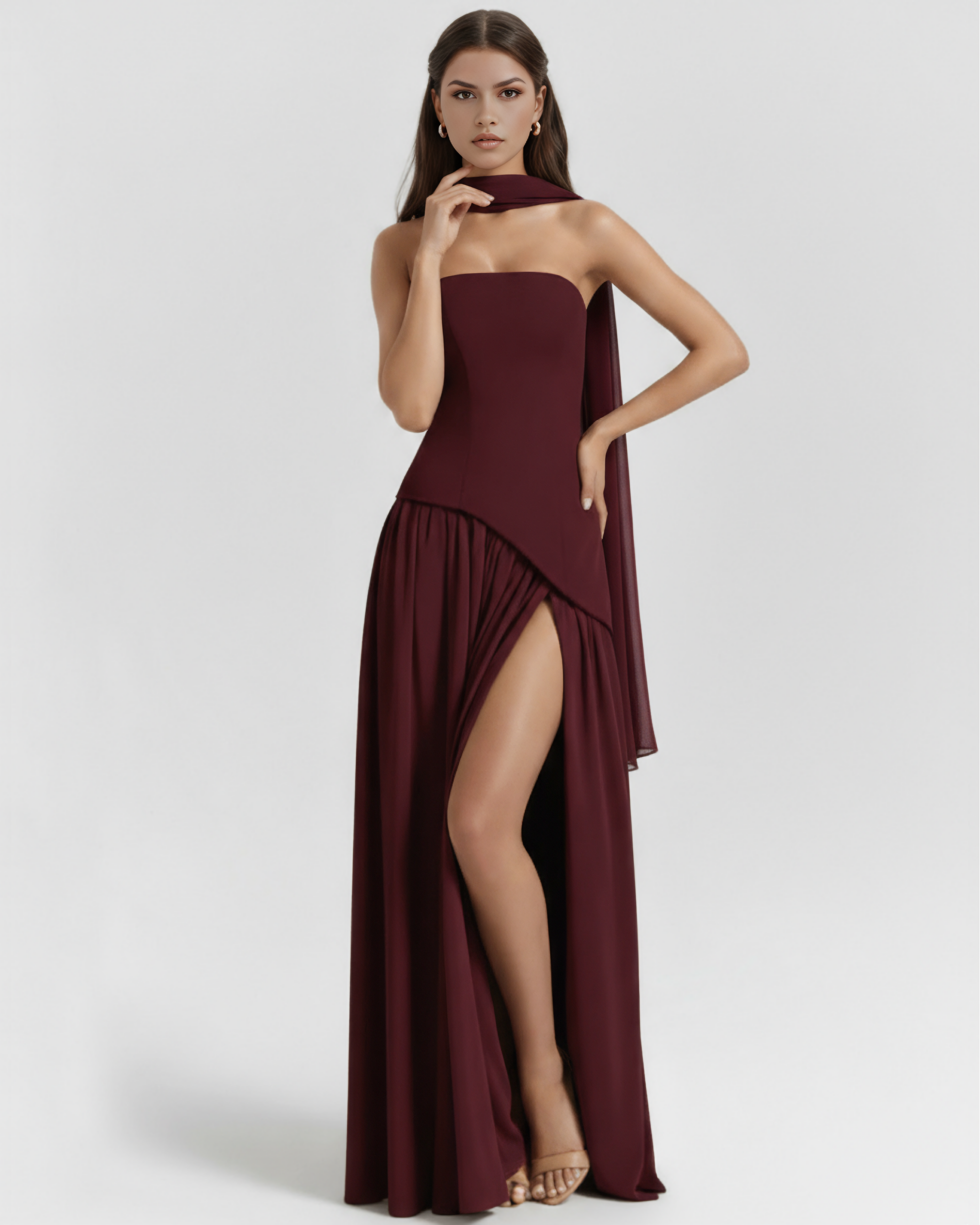Maxi Dress | Serena Crepe, Lace-Up Back, Formal Events ICYBOO