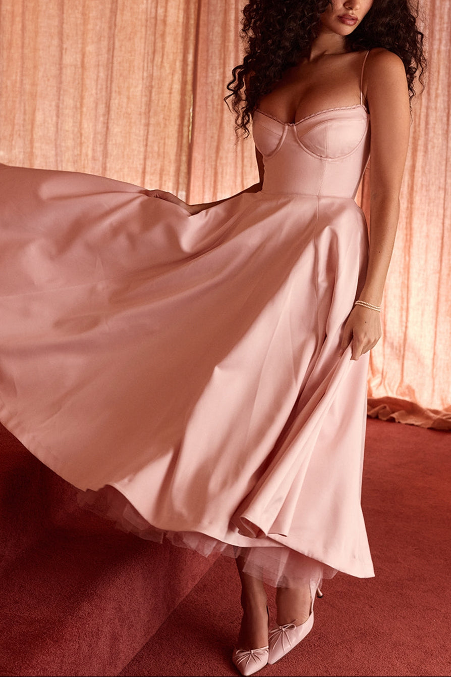 Molly Midi Dress in BabyPink ICYBOO