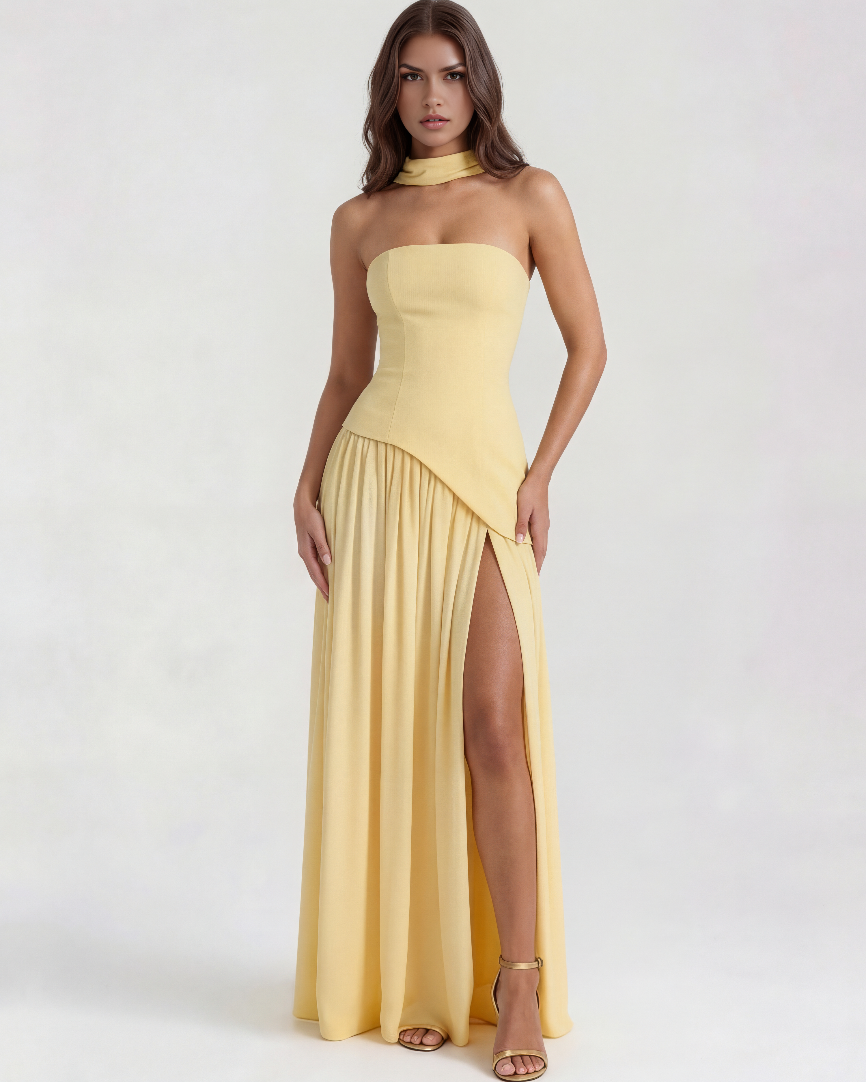 Serena Butter Yellow Maxi Dress - ICYBOO