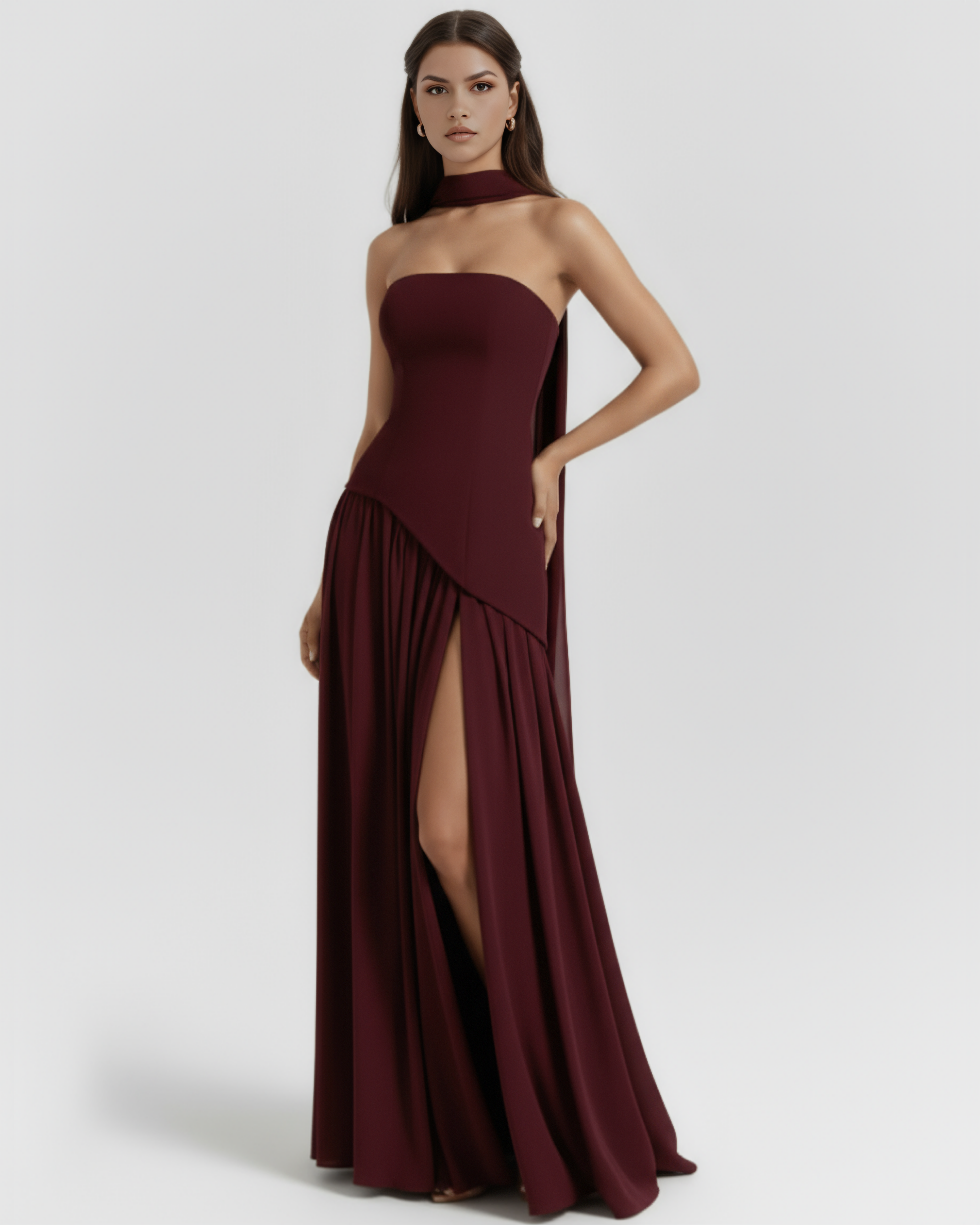 Maxi Dress | Serena Crepe, Lace-Up Back, Formal Events ICYBOO