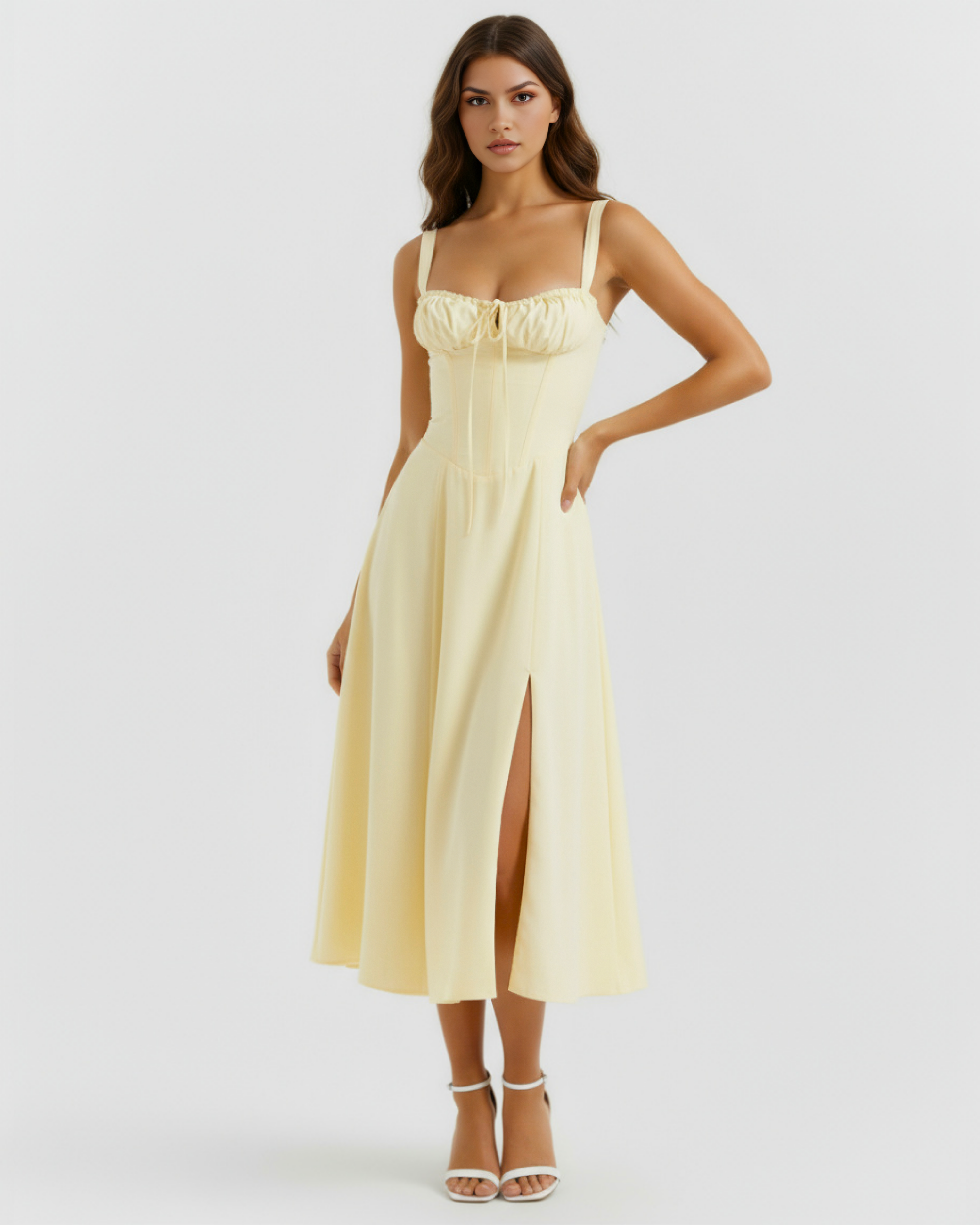 Dress | Buttercup Stretch Cotton, Corseted Bodice, Garden Parties & Dates ICYBOO