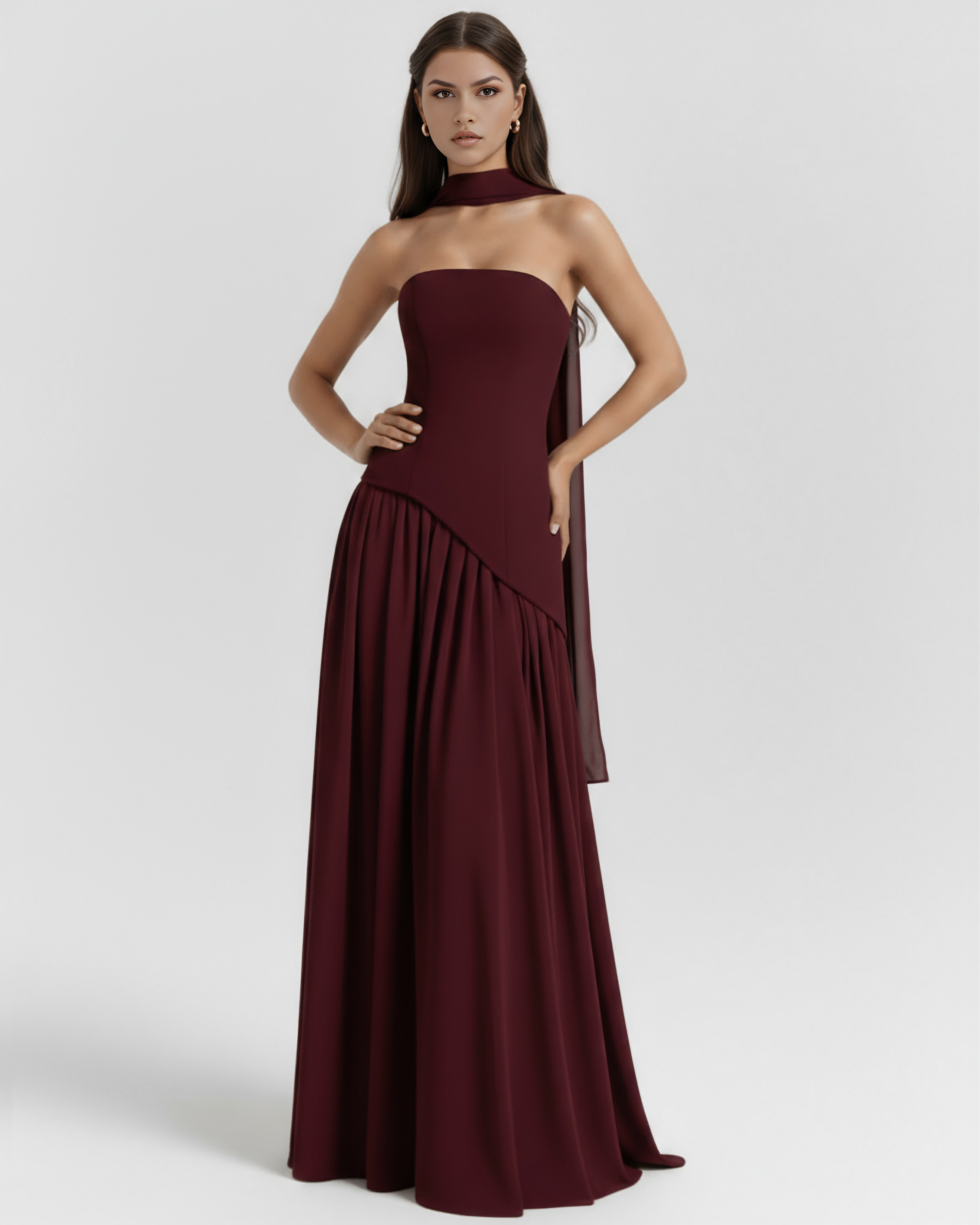 Maxi Dress | Serena Crepe, Lace-Up Back, Formal Events ICYBOO