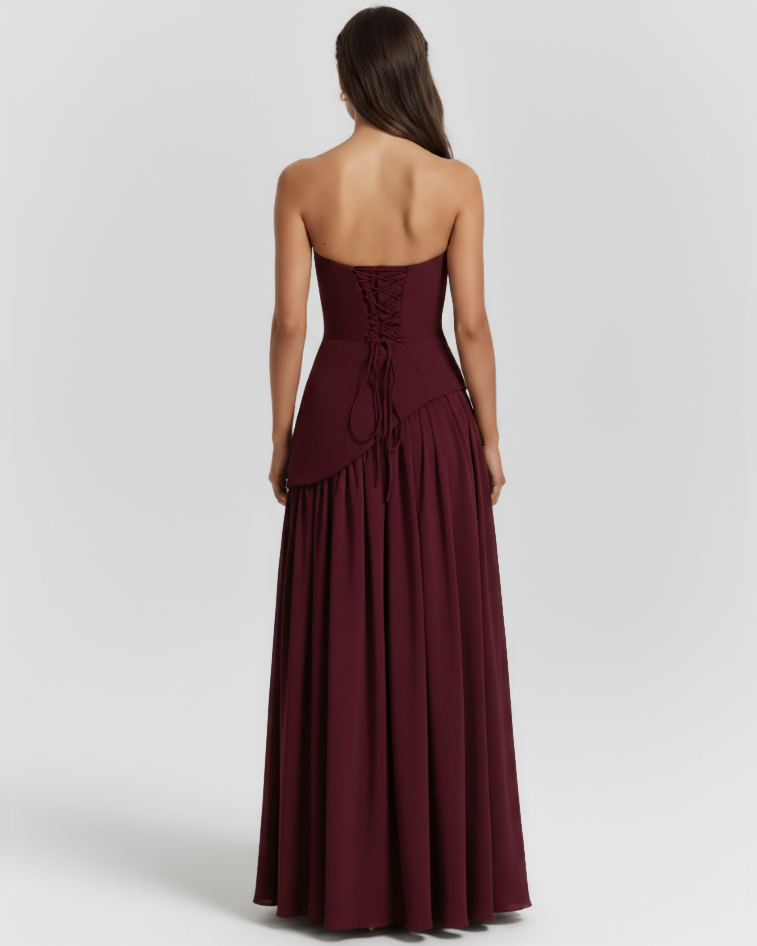 Maxi Dress | Serena Crepe, Lace-Up Back, Formal Events ICYBOO