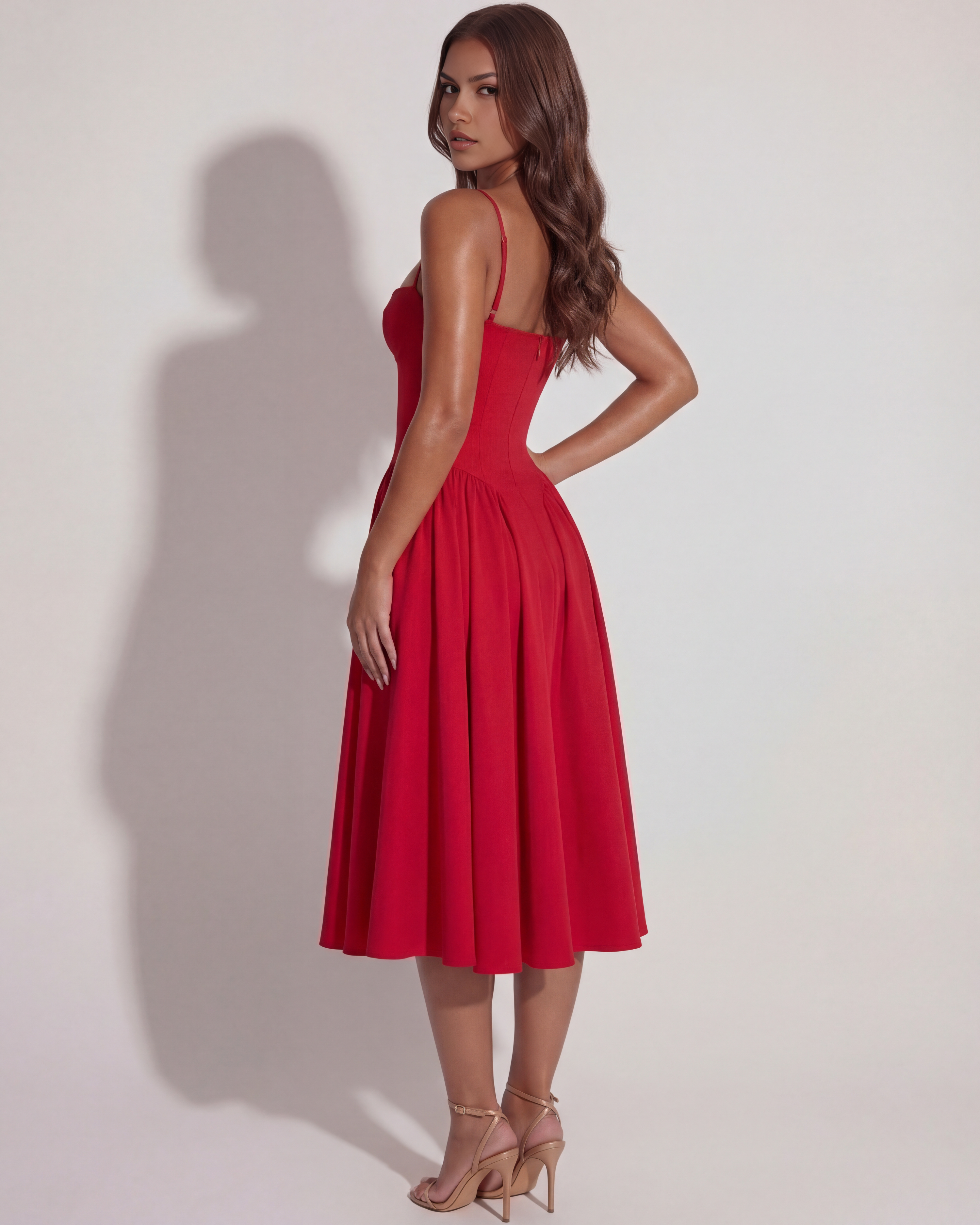 Midi Dress | Sweetheart Neckline, Boned Bodice, Summer Events ICYBOO