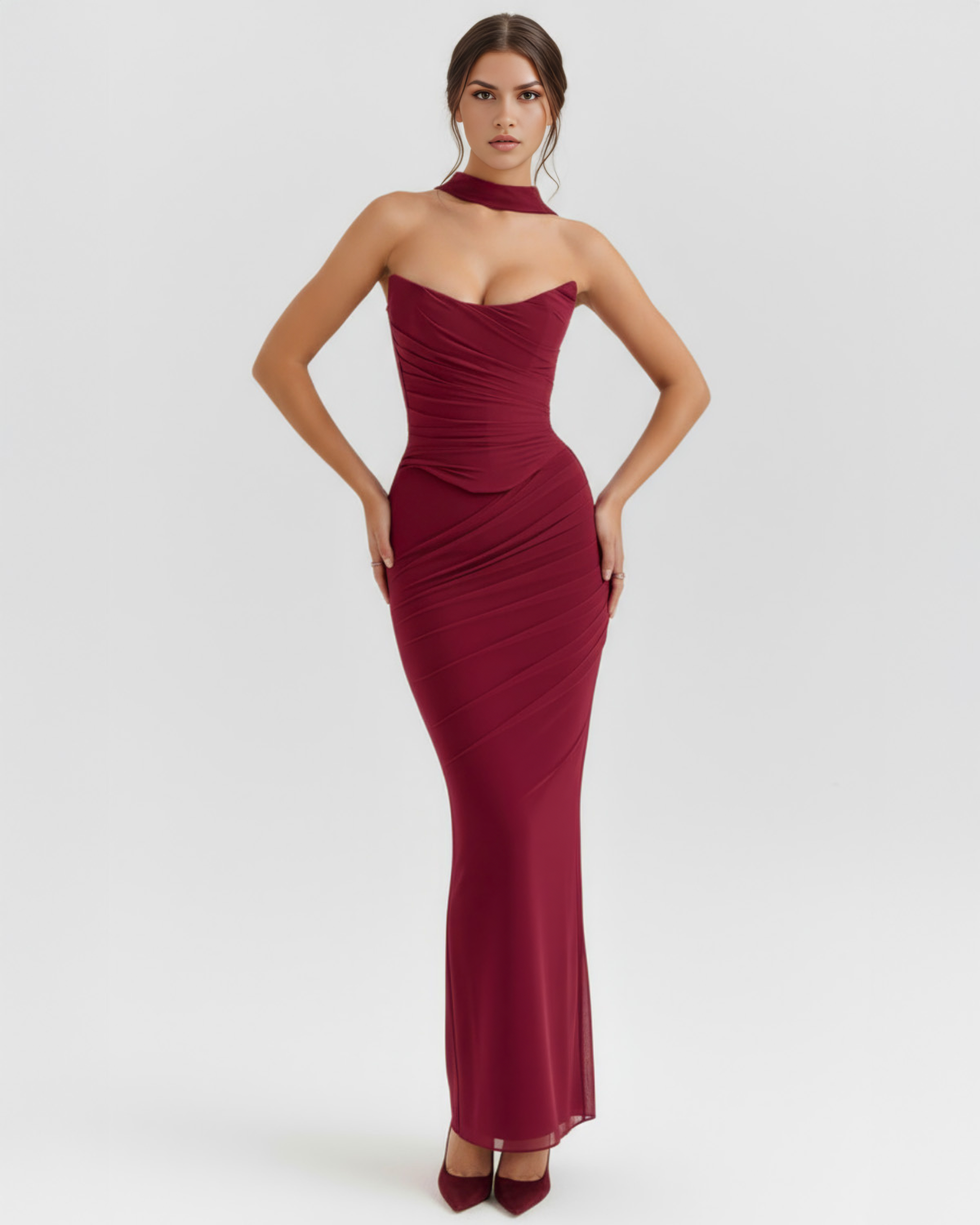 Mesh Maxi Dress Set | Corset, Skirt & Scarf, Romantic & Special Occasions ICYBOO