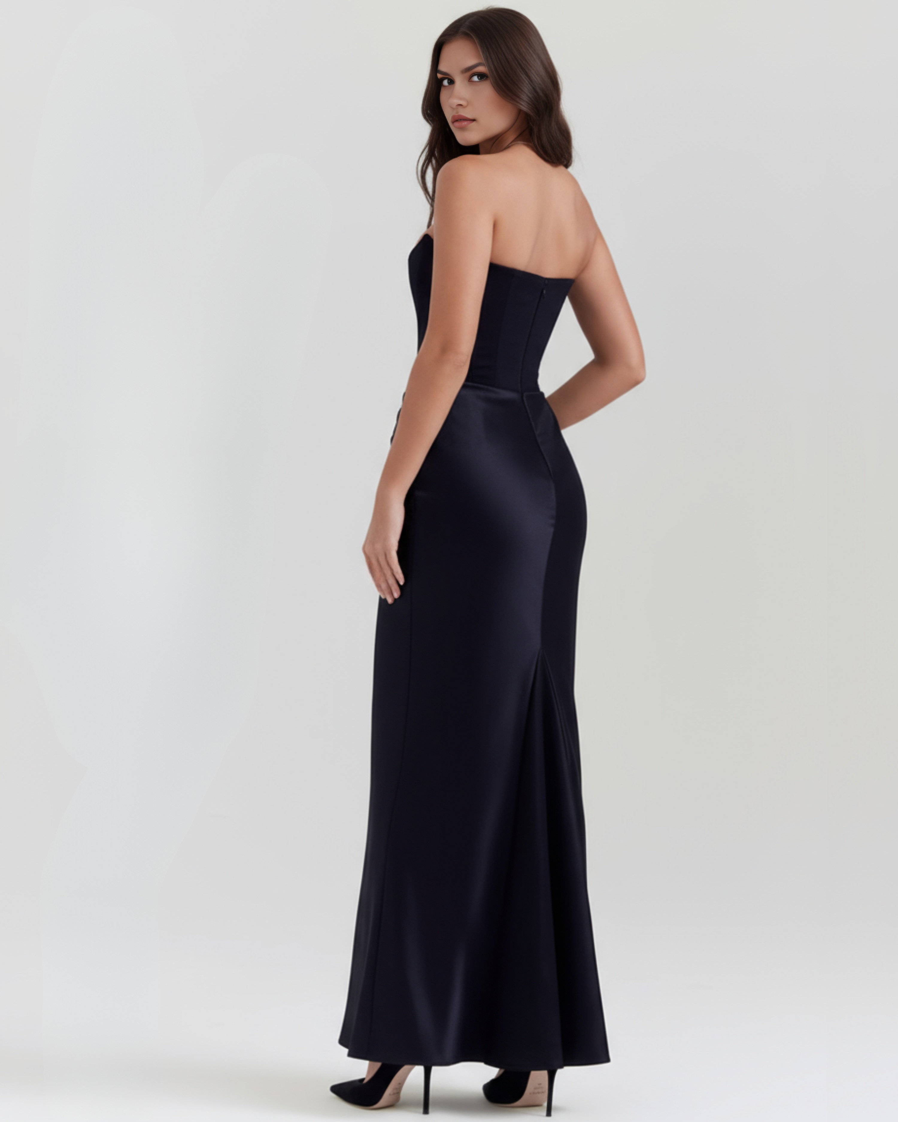 Corset Dress | Almond Muse Style, Stretch Crepe Boned Bodice, Glamorous Events ICYBOO