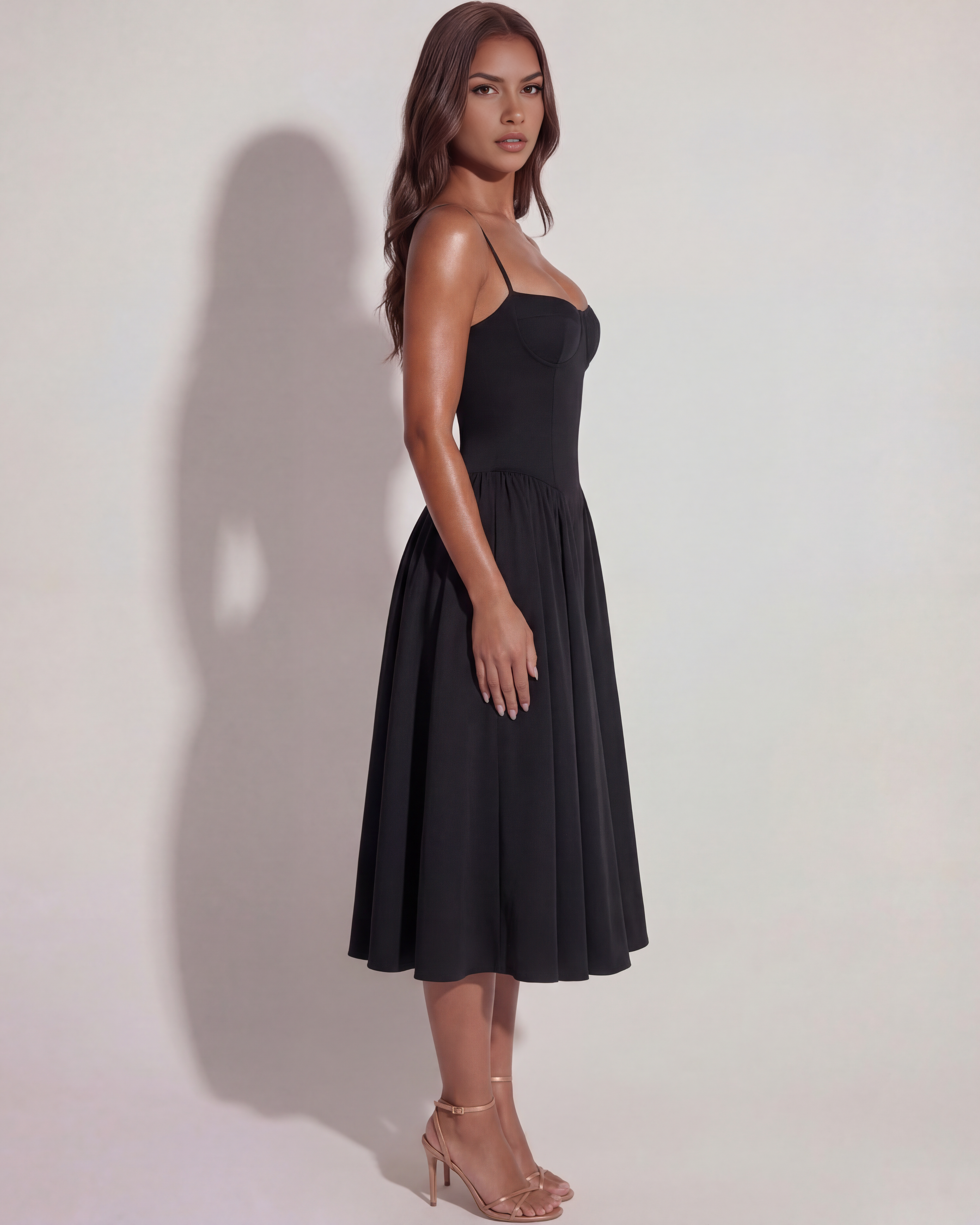 Midi Dress | Sweetheart Neckline, Boned Bodice, Summer Events ICYBOO
