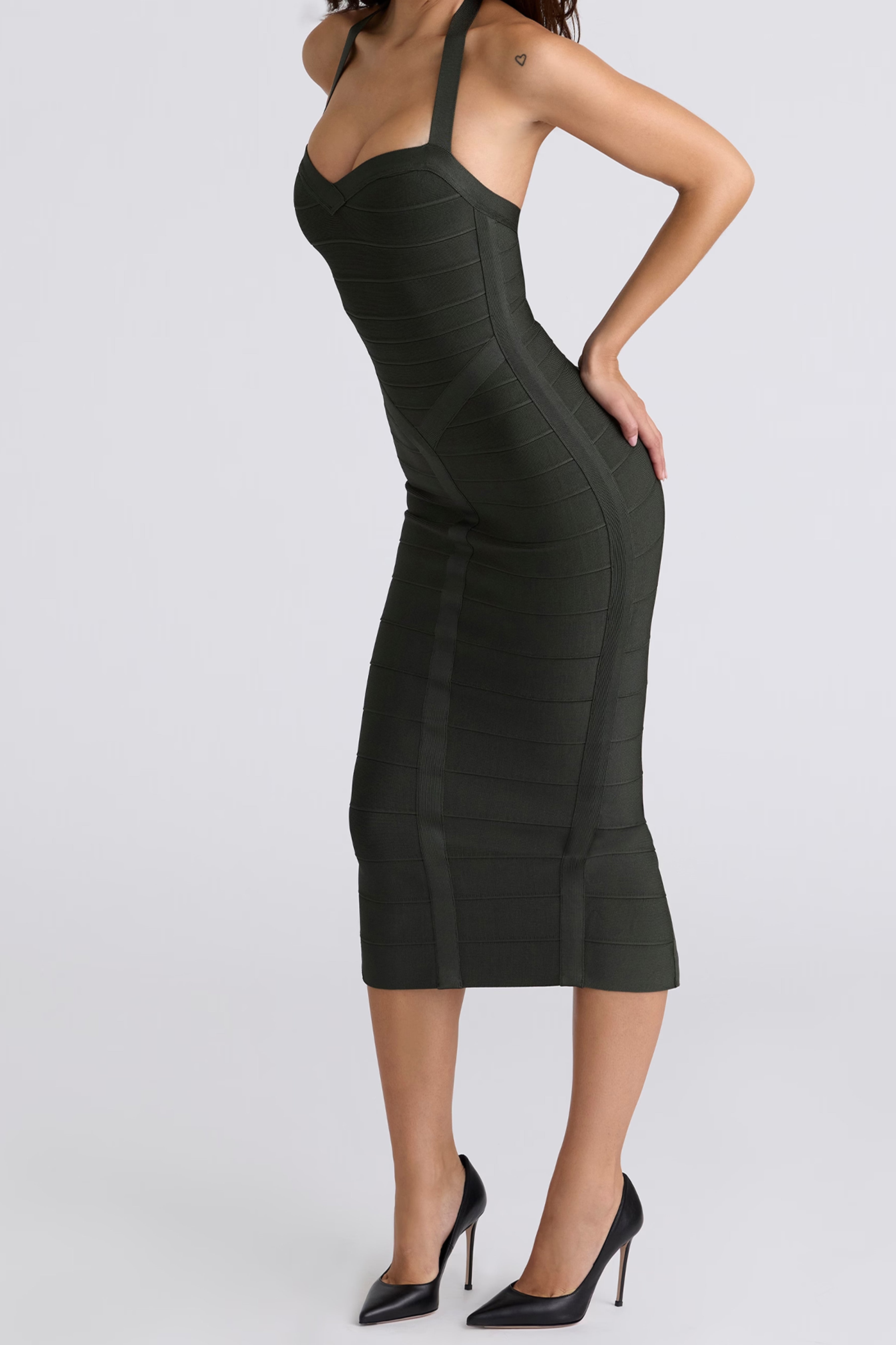 Halter Neck Bandage Midi Dress ICYBOO