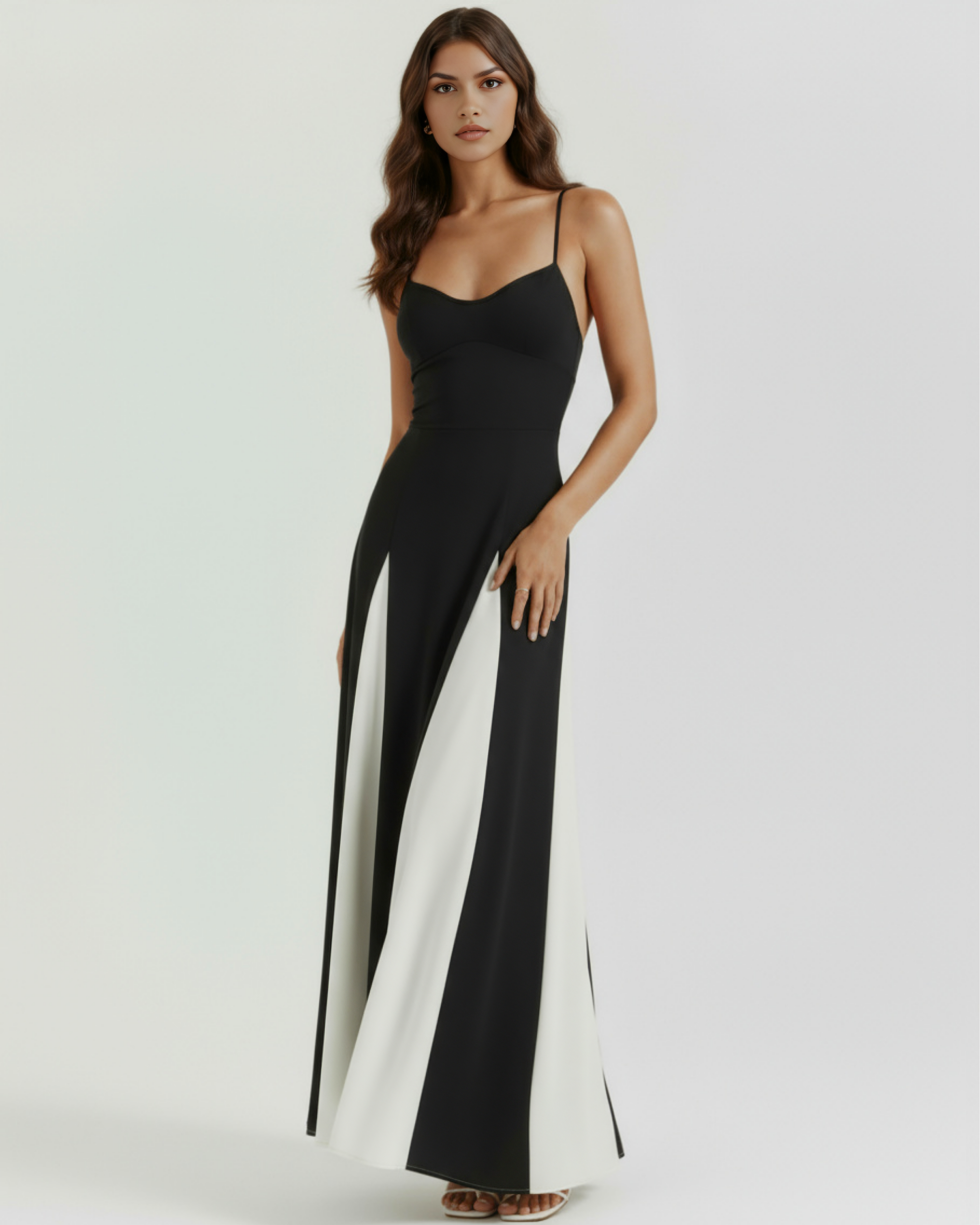 A-Line Dress | Paneled Silhouette, Polyester Spandex, Date Nights & Garden Parties ICYBOO