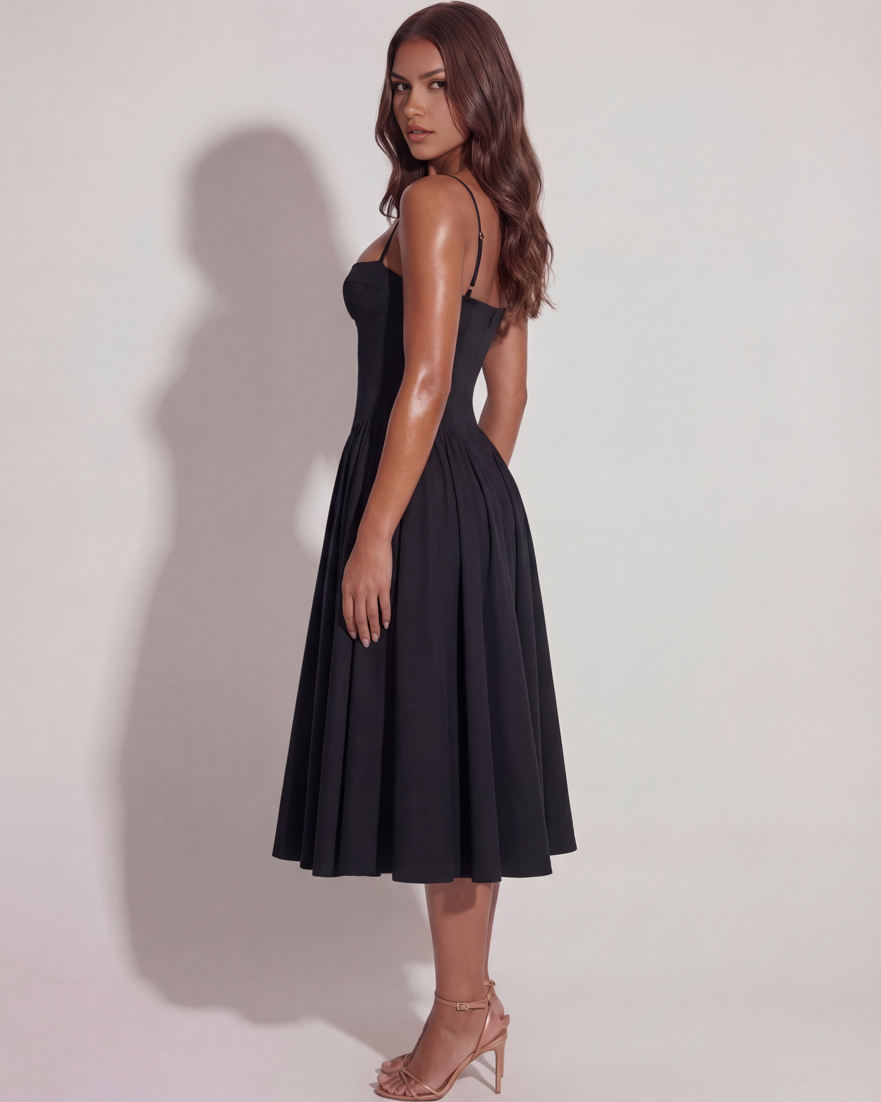 Midi Dress | Sweetheart Neckline, Boned Bodice, Summer Events ICYBOO