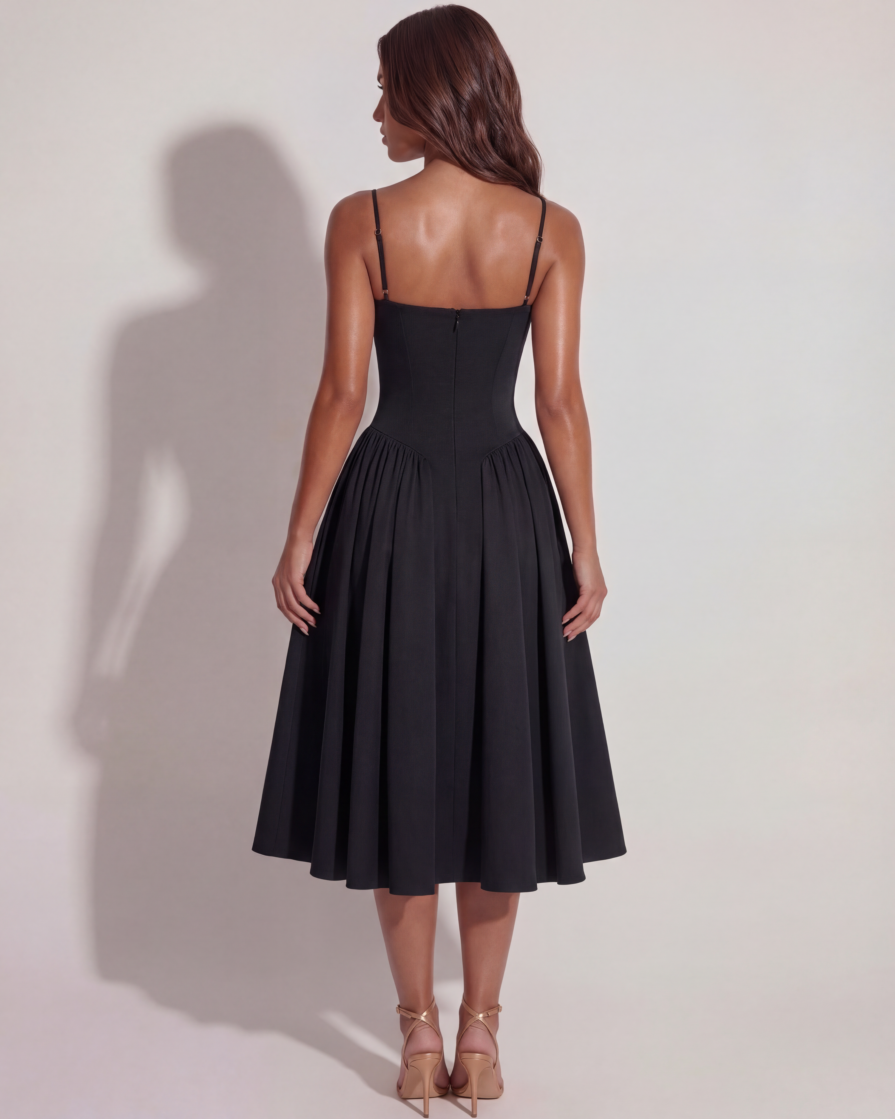 Midi Dress | Sweetheart Neckline, Boned Bodice, Summer Events ICYBOO