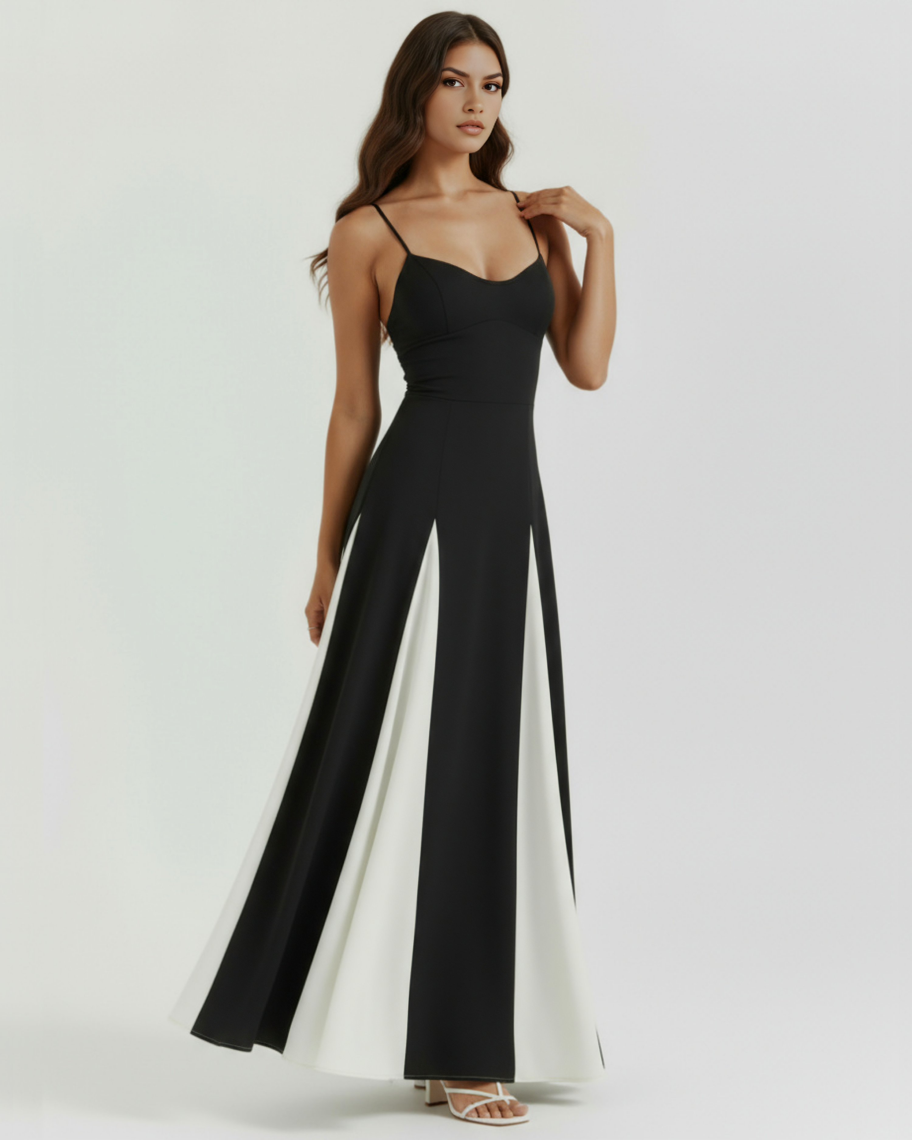 A-Line Dress | Paneled Silhouette, Polyester Spandex, Date Nights & Garden Parties ICYBOO