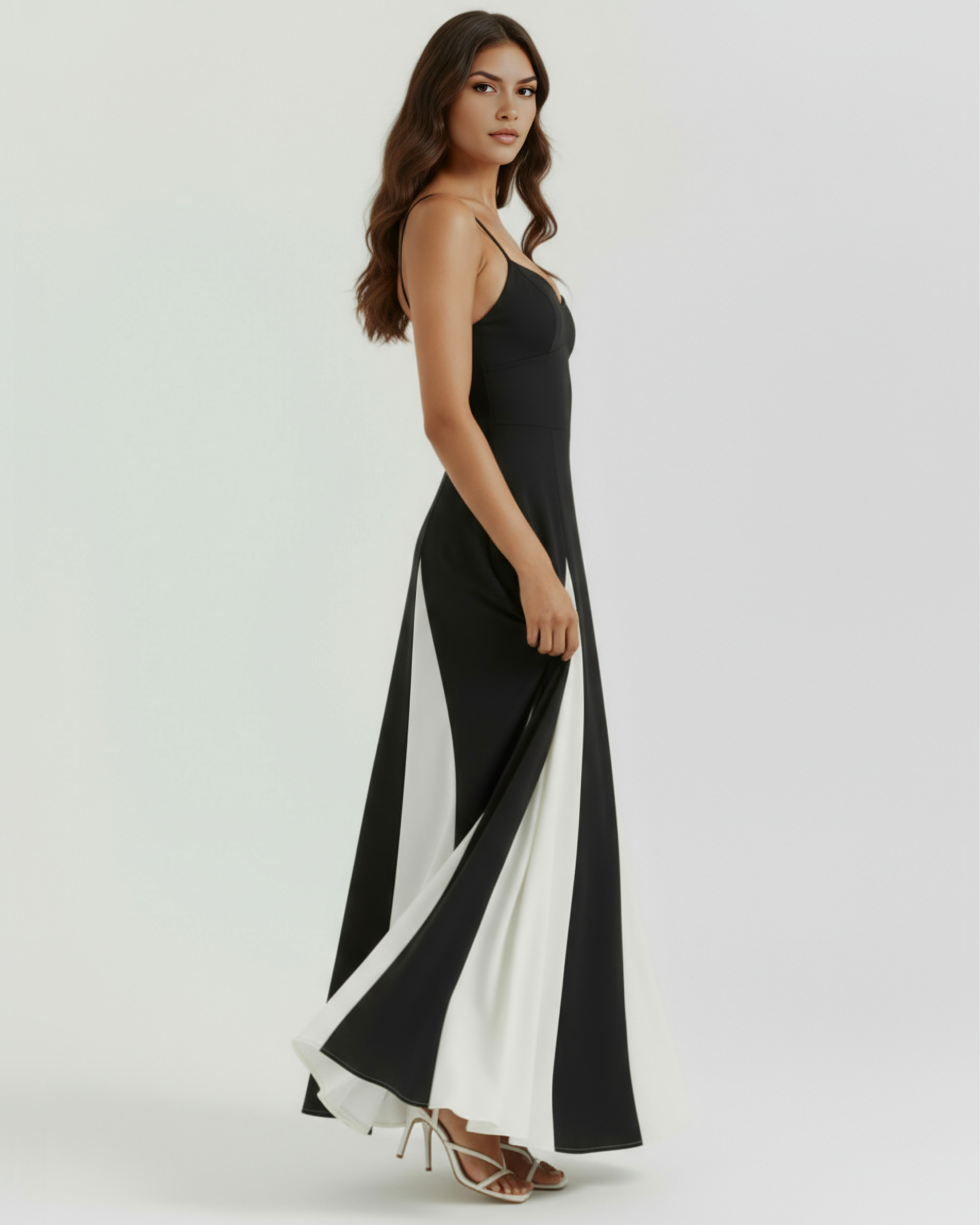 A-Line Dress | Paneled Silhouette, Polyester Spandex, Date Nights & Garden Parties ICYBOO