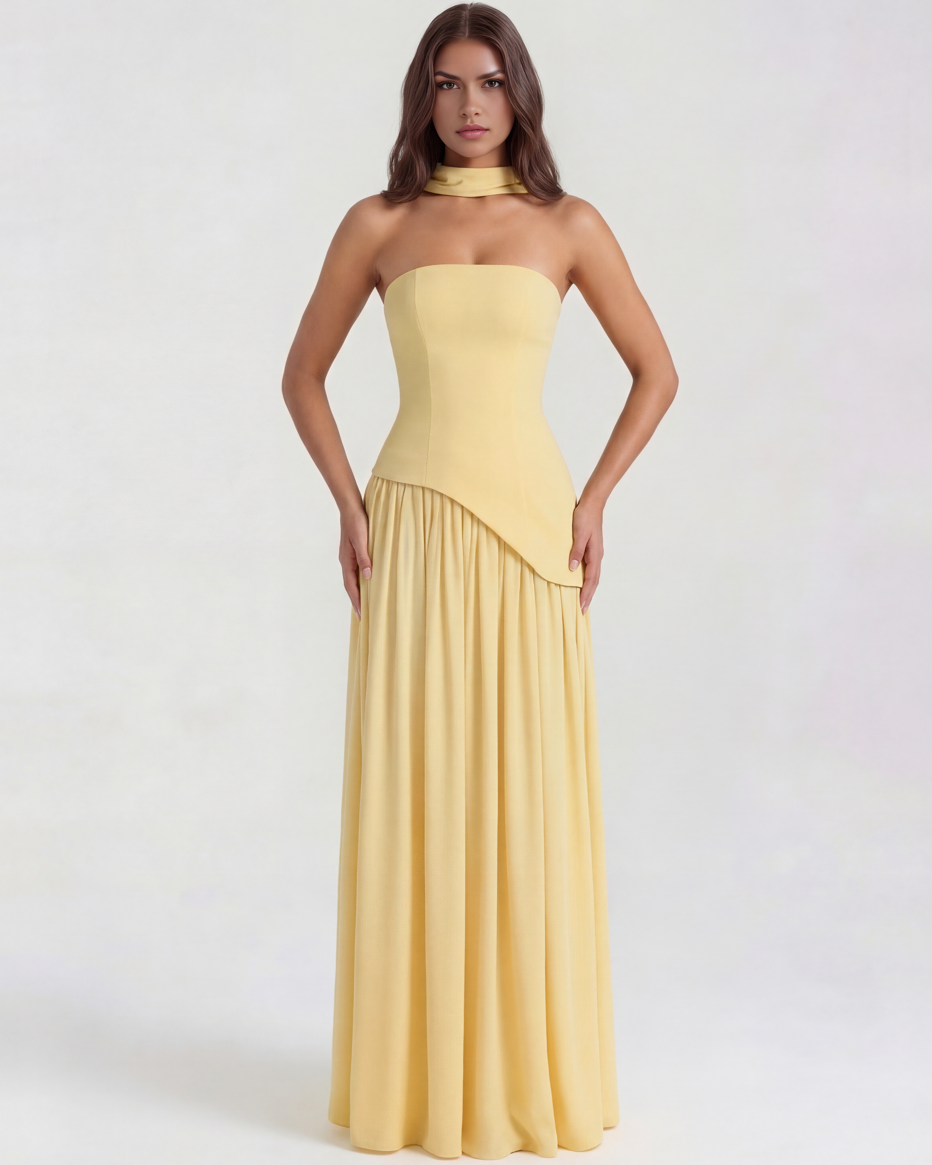 Serena Butter Yellow Maxi Dress - ICYBOO