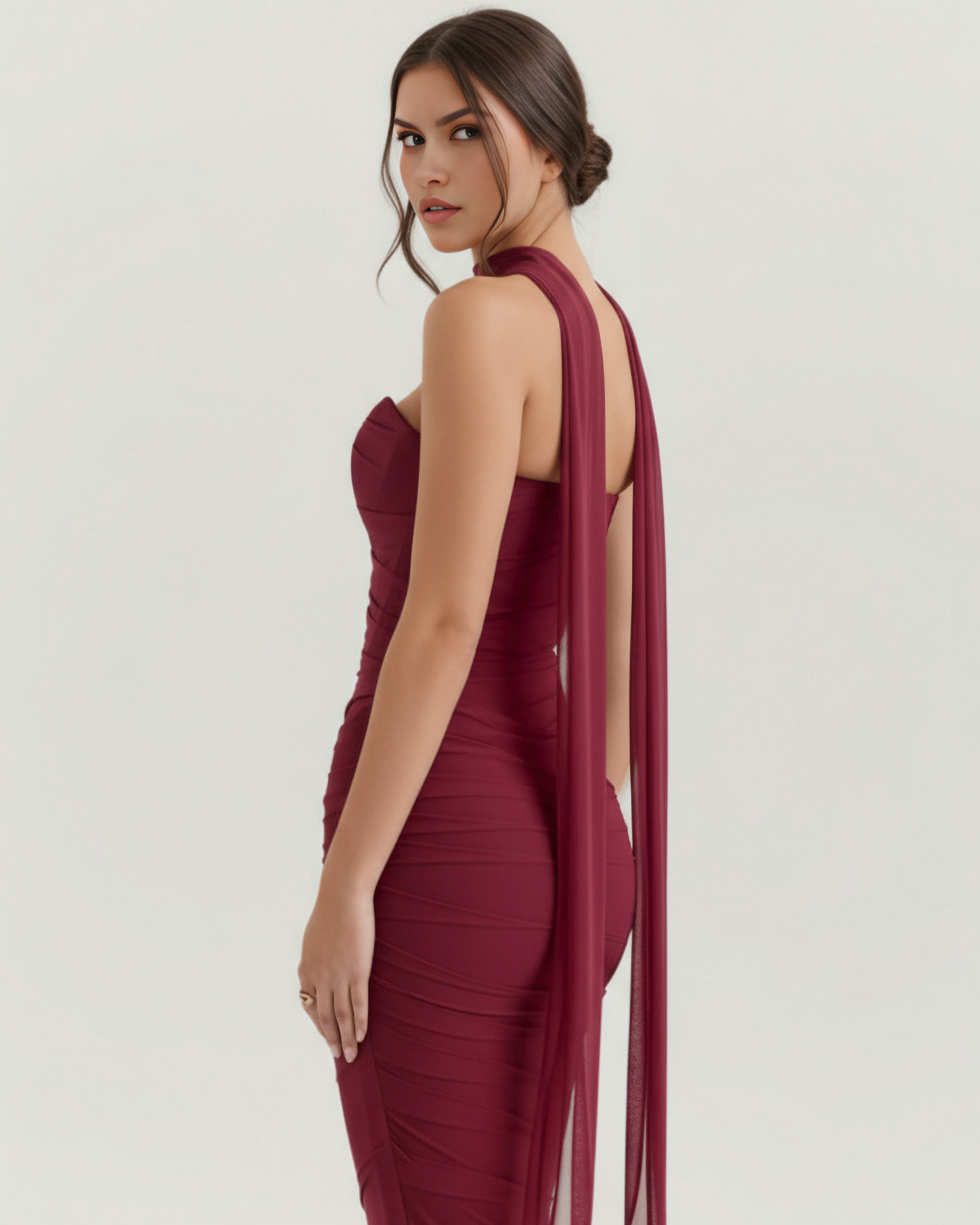 Mesh Maxi Dress Set | Corset, Skirt & Scarf, Romantic Date Nights & Events ICYBOO