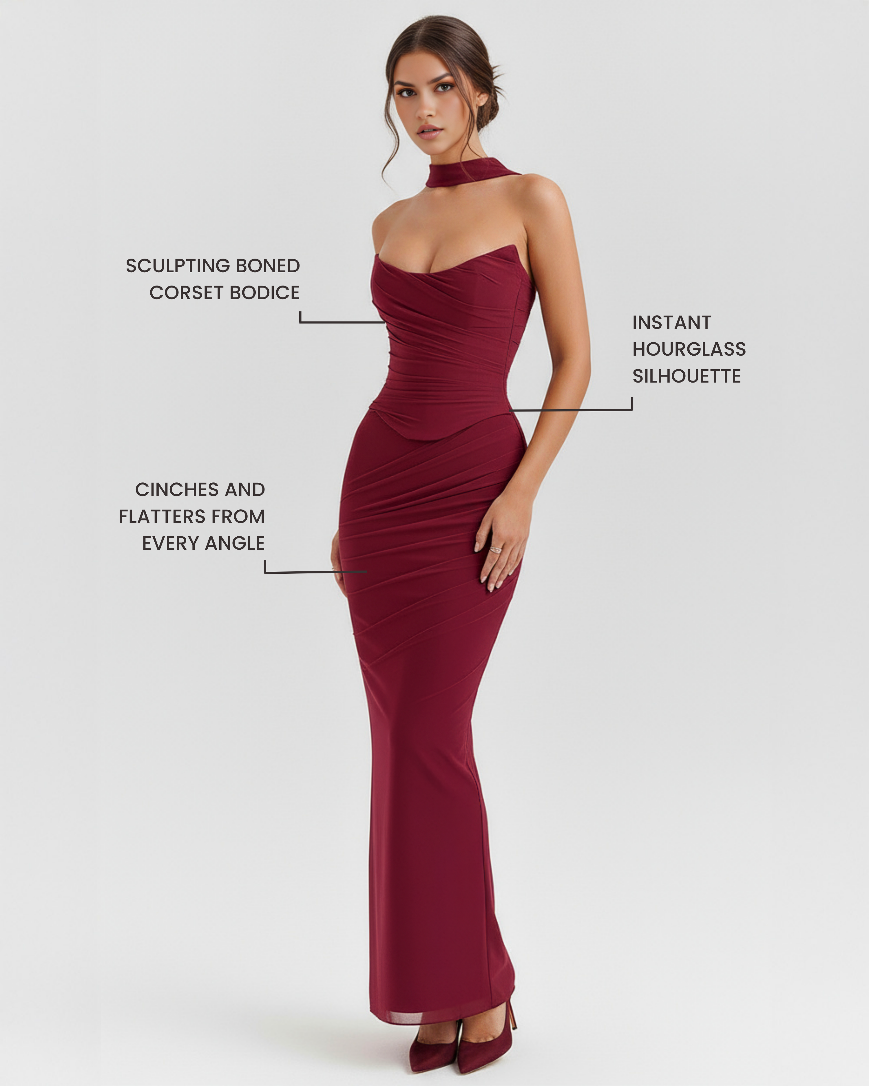 Mesh Maxi Dress Set | Corset, Skirt & Scarf, Romantic & Special Occasions ICYBOO