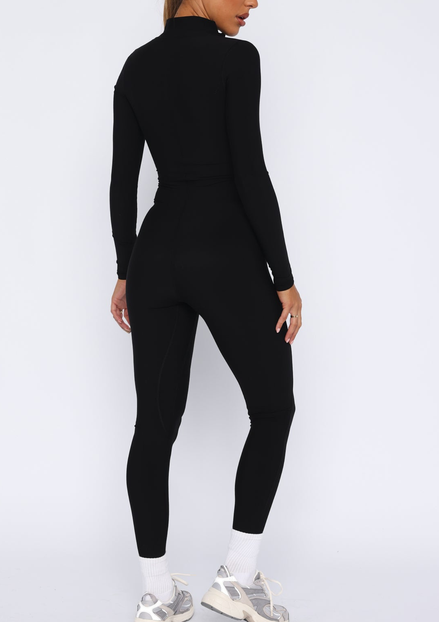 Elsie Long Sleeve Jumpsuit in Black ICYBOO