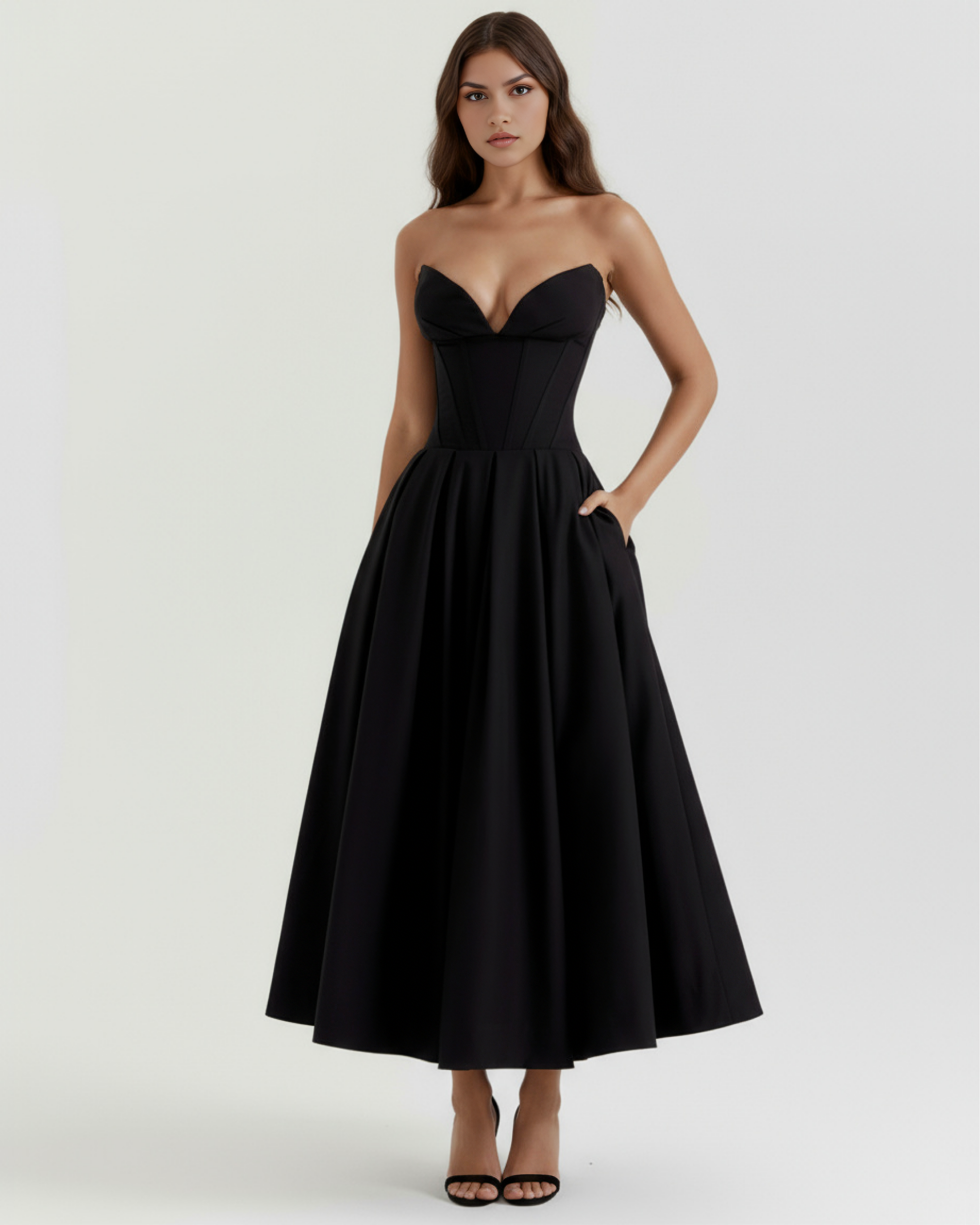 Dress | Feminine Sculpted Bodice, Voluminous Skirt, Special Occasions ICYBOO
