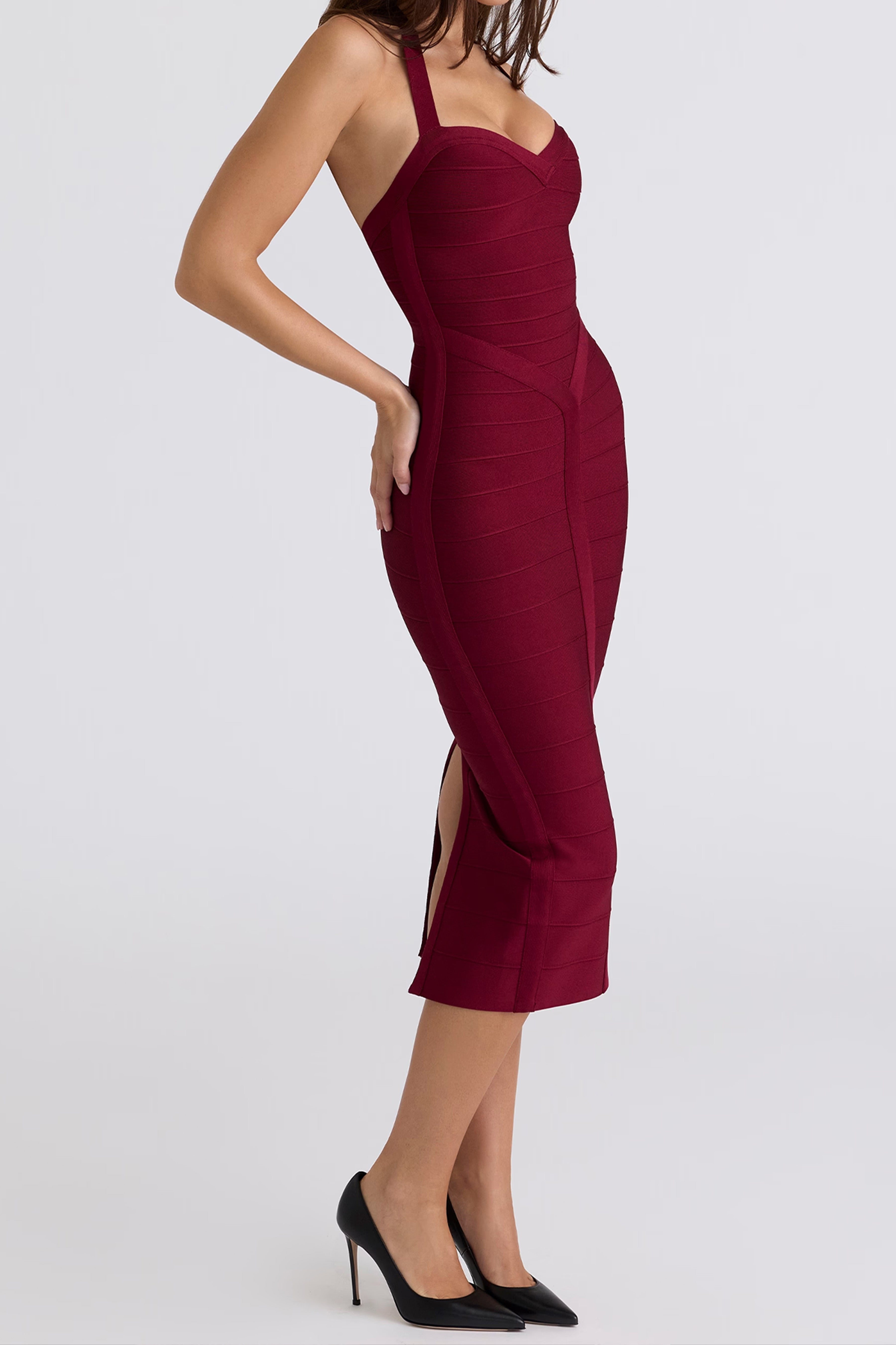 Halter Neck Bandage Midi Dress ICYBOO