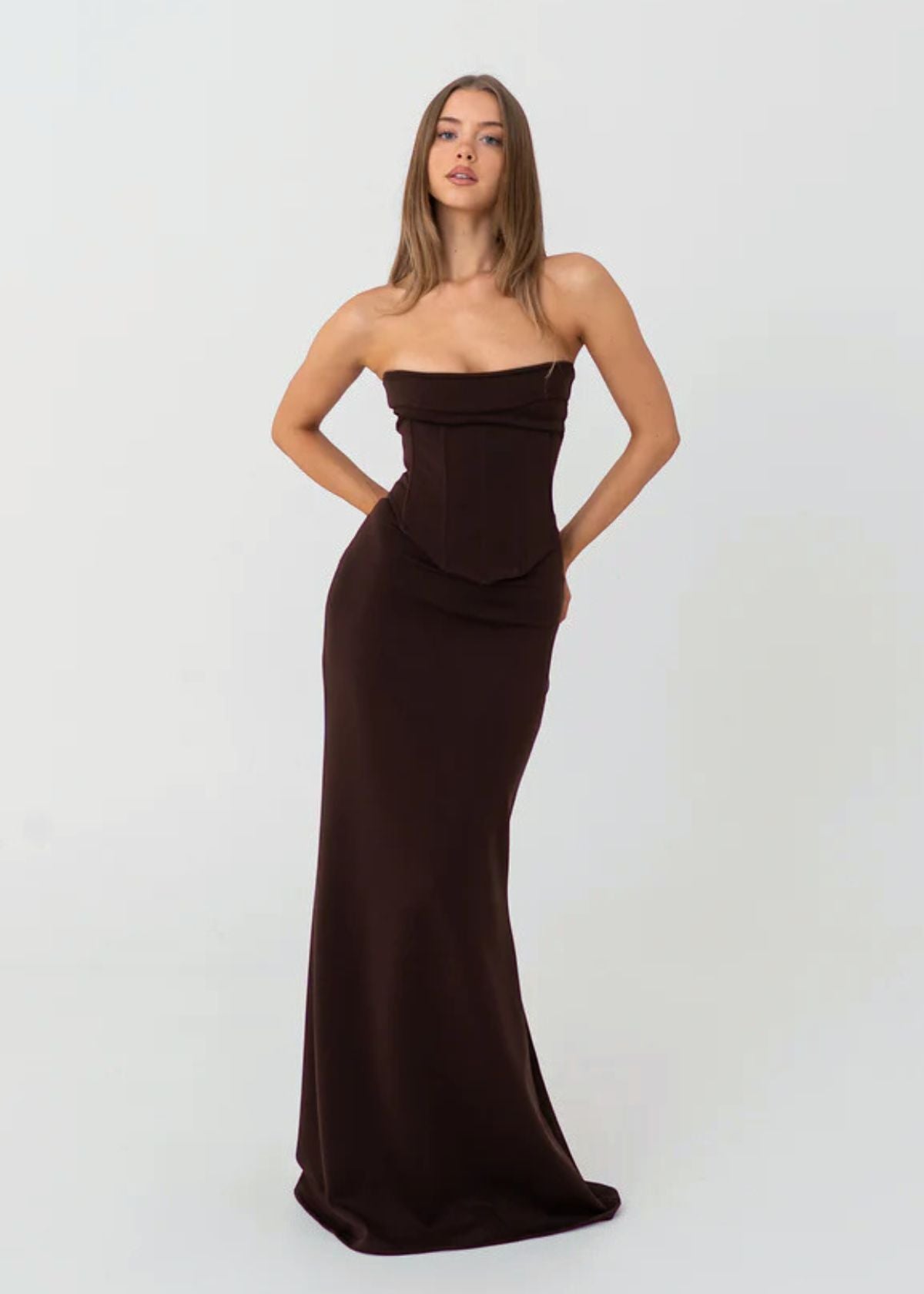 Brown Louie Evening Dress ICYBOO