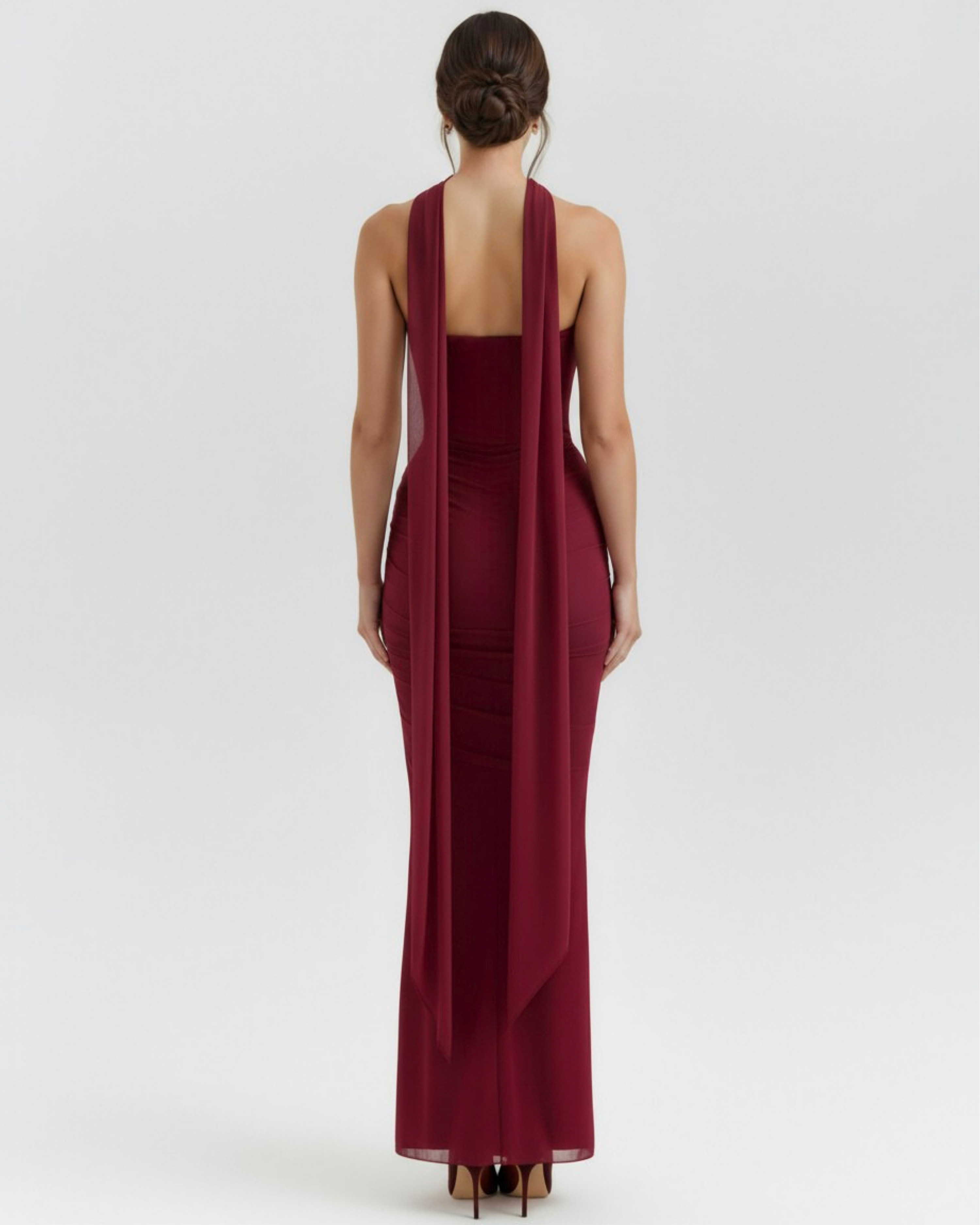 Mesh Maxi Dress Set | Corset, Skirt & Scarf, Romantic Date Nights & Events ICYBOO