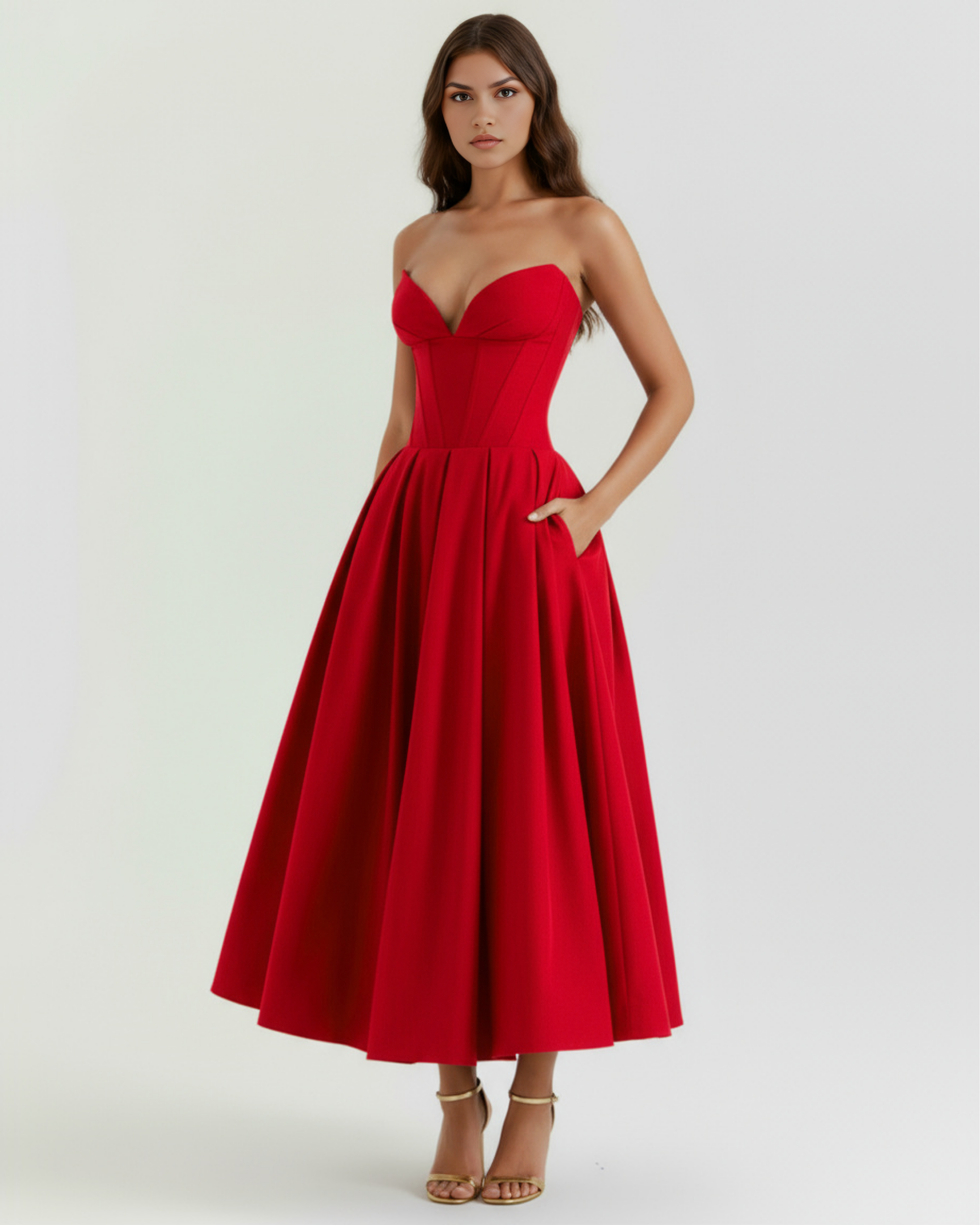 Dress | Feminine Sculpted Bodice, Voluminous Skirt, Special Occasions ICYBOO