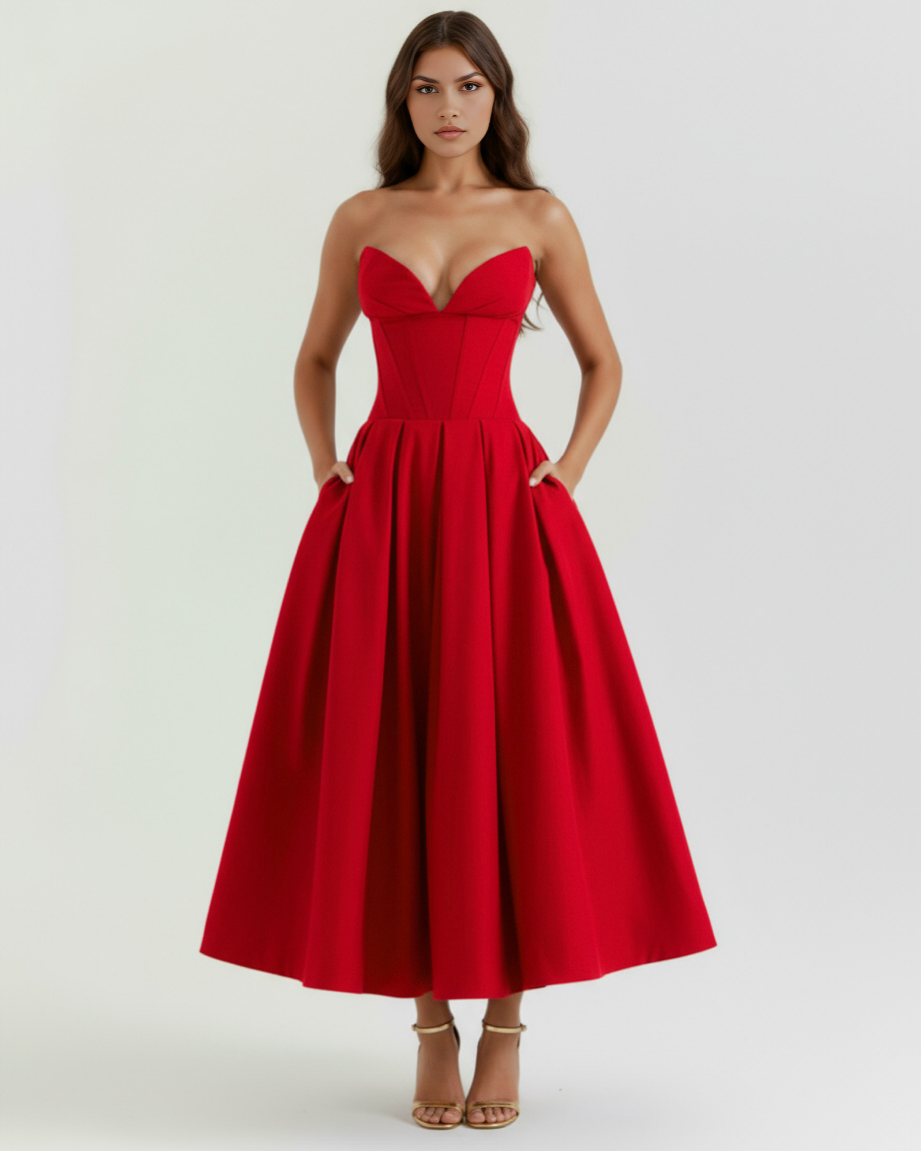 Dress | Feminine Sculpted Bodice, Voluminous Skirt, Special Occasions ICYBOO