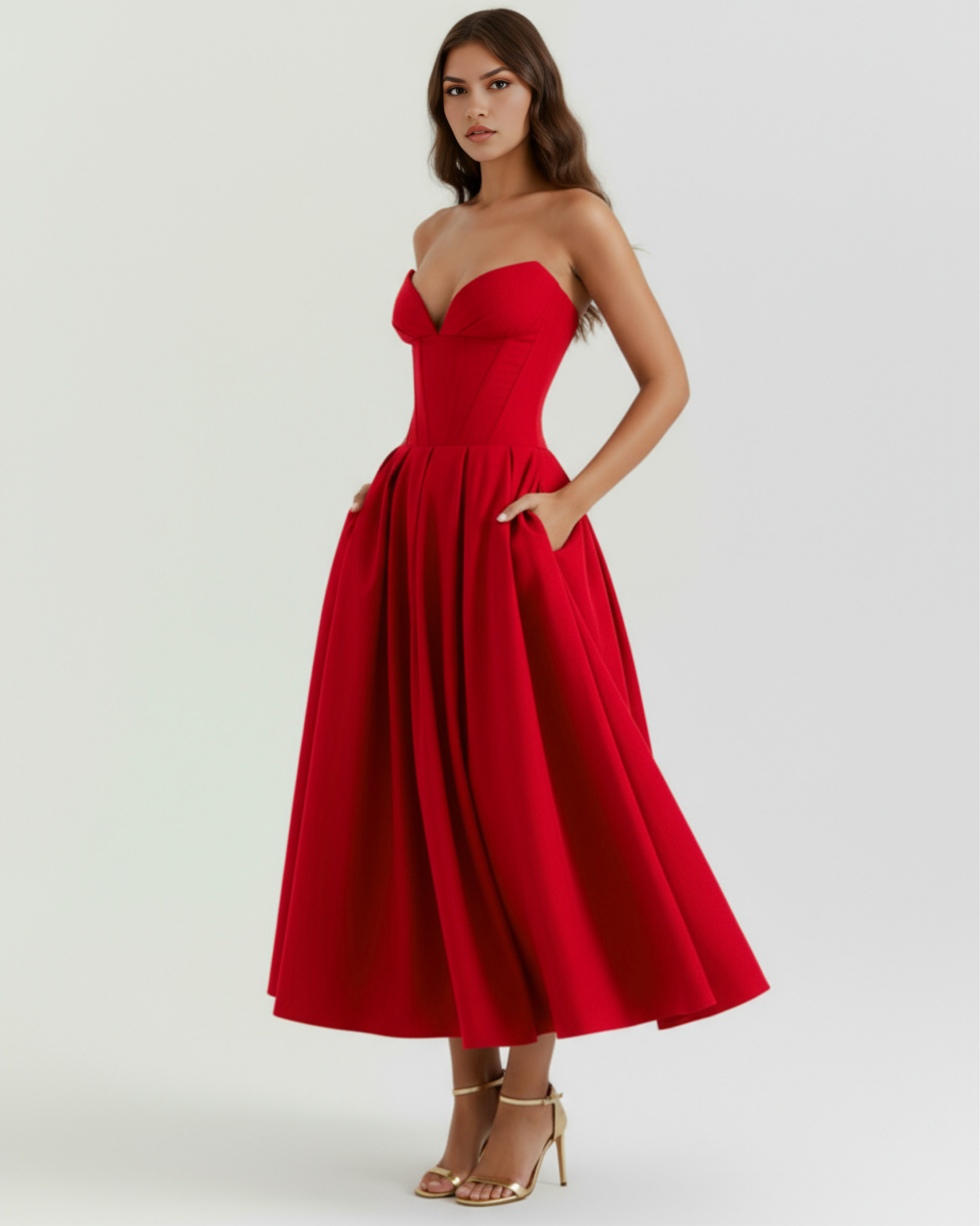Dress | Feminine Sculpted Bodice, Voluminous Skirt, Special Occasions ICYBOO