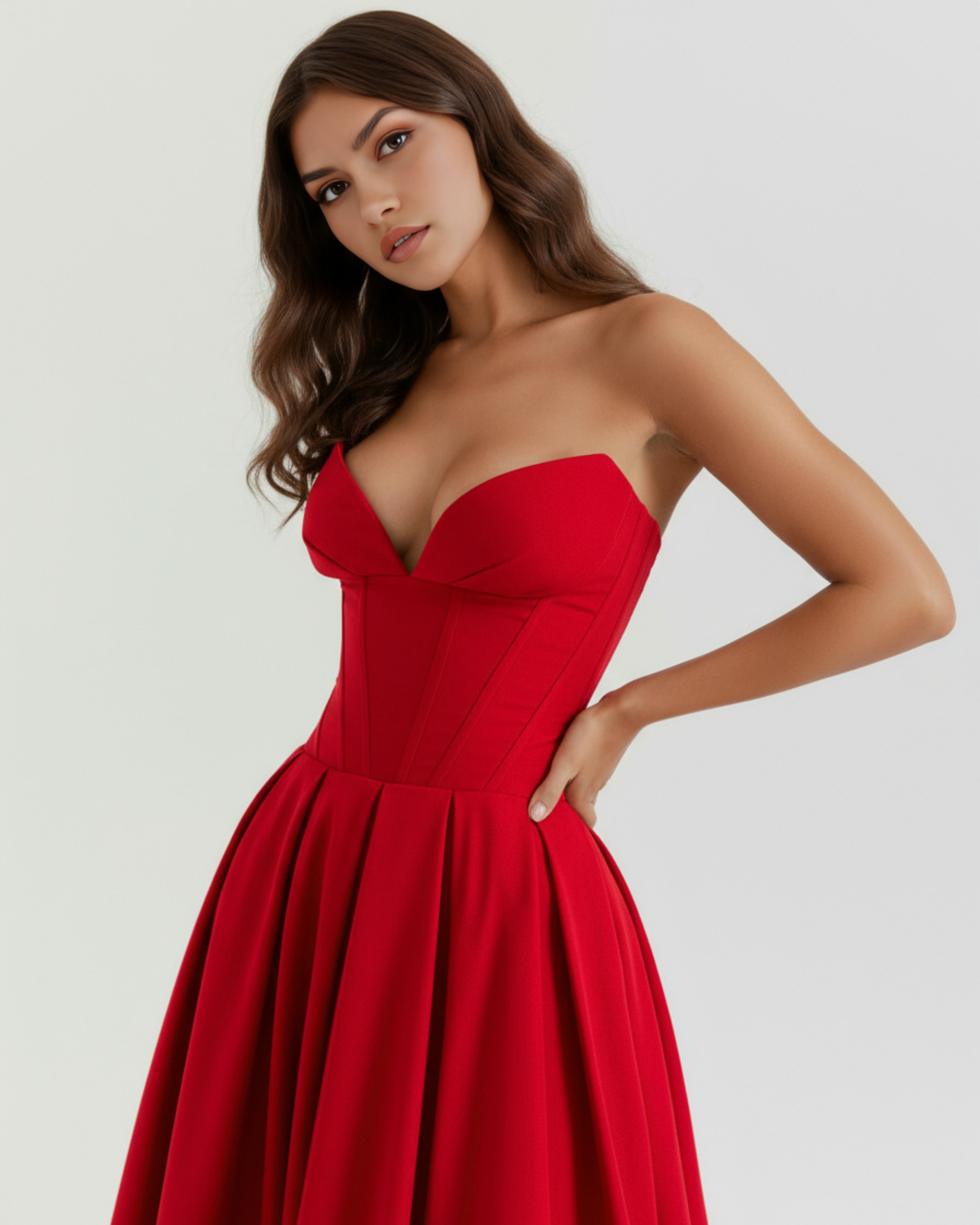 Dress | Feminine Sculpted Bodice, Voluminous Skirt, Special Occasions ICYBOO