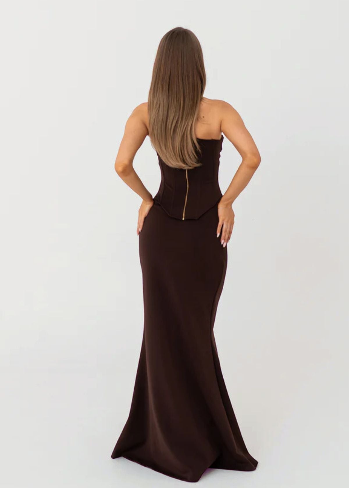 Brown Louie Evening Dress ICYBOO