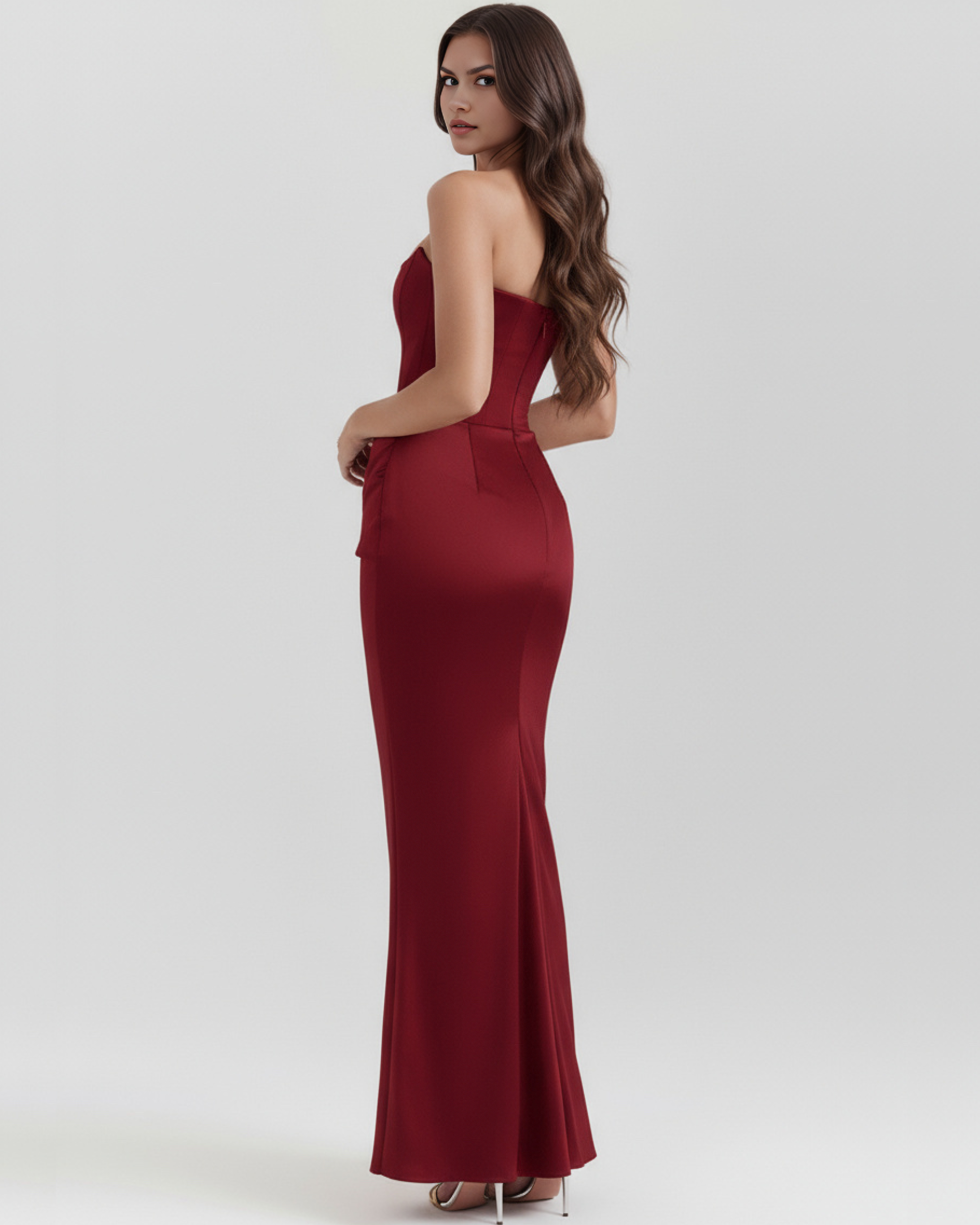 Corset Dress | Almond Muse Style, Stretch Crepe Boned Bodice, Glamorous Events ICYBOO